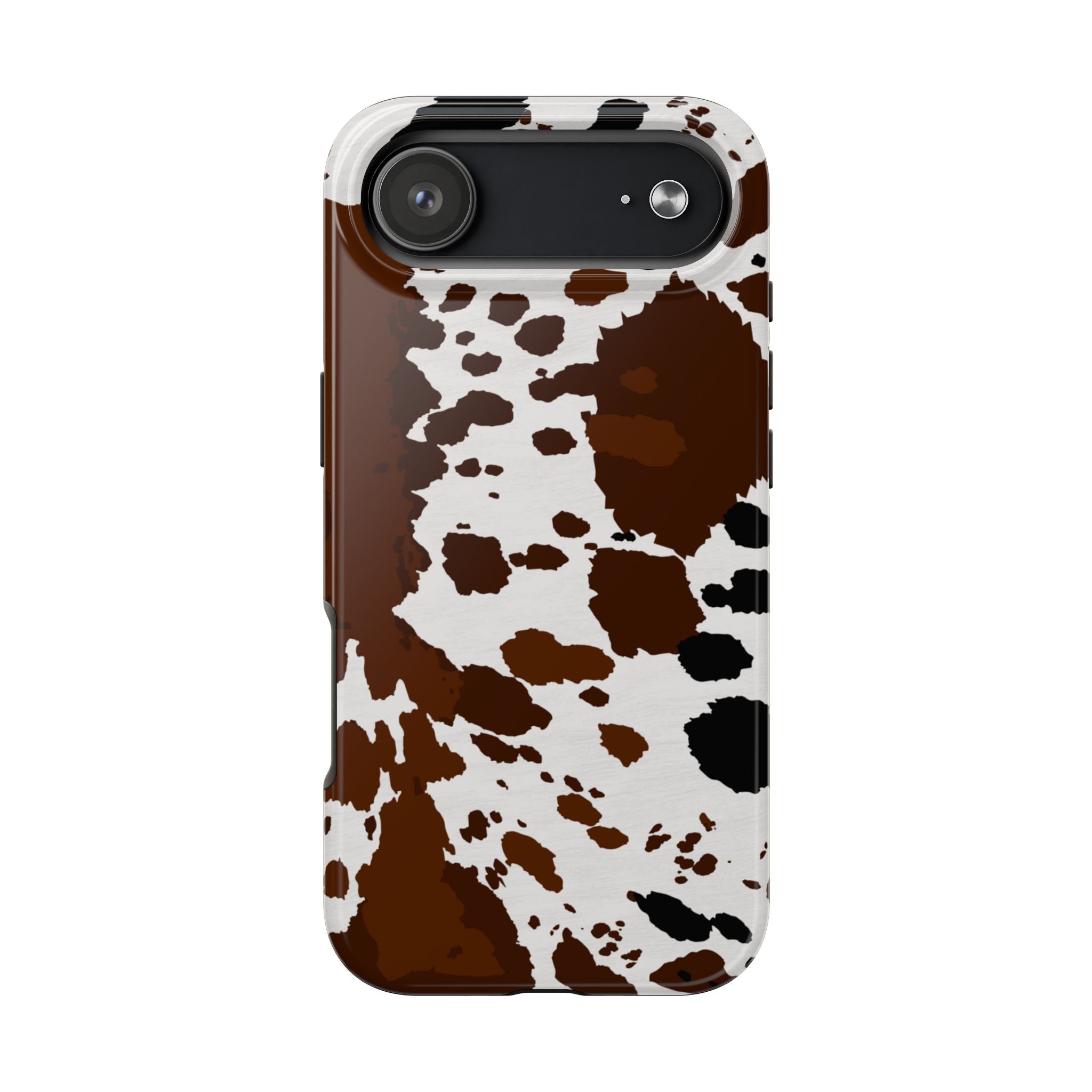 Phone Case | Brown & White Cowhide Pattern Tough Protective Cover