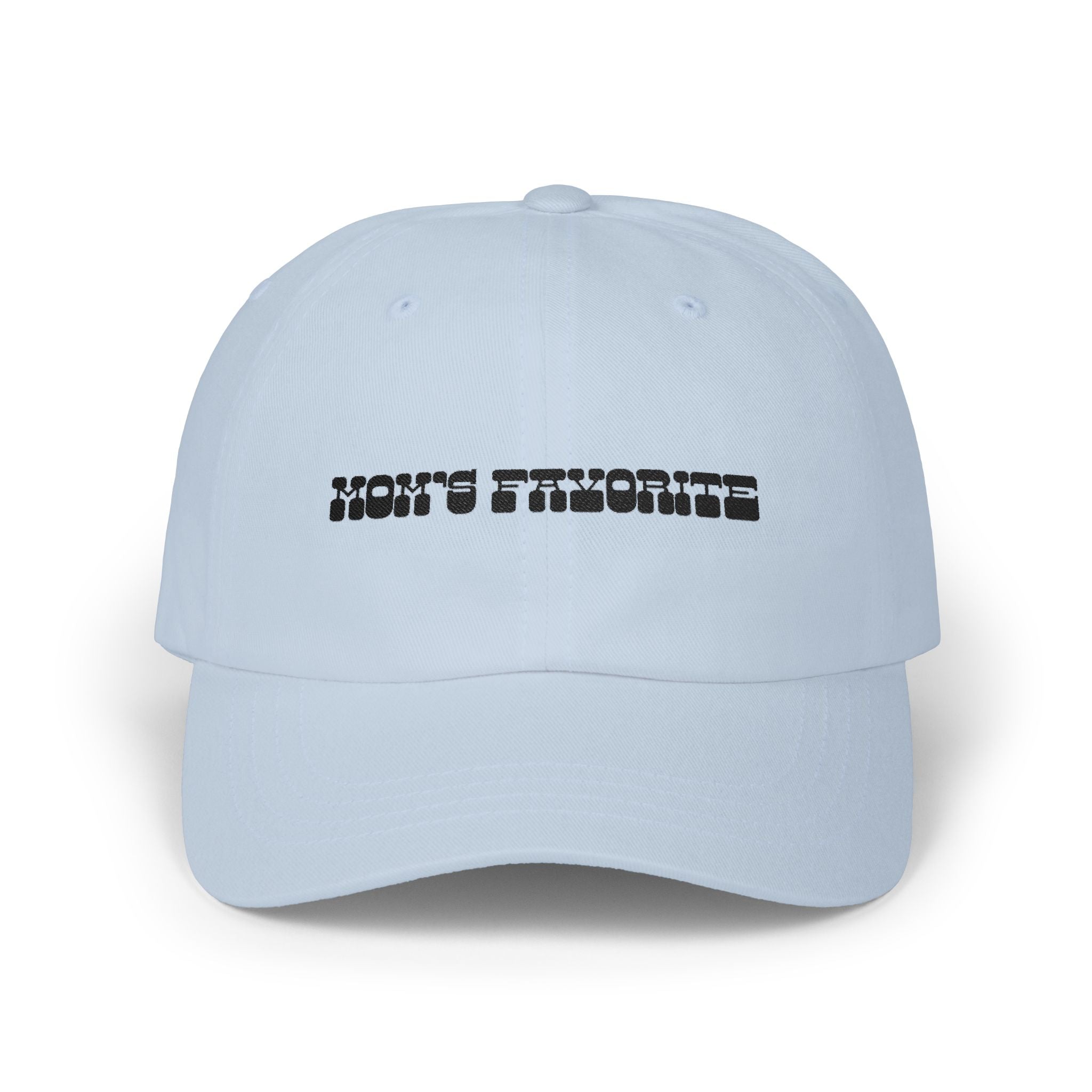 Hat | Dad Cap with Embroidered Text 'Mom's Favorite' Cap