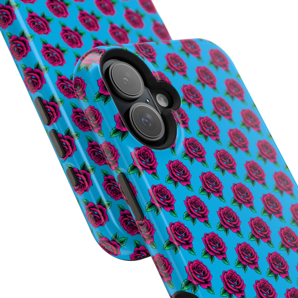 Phone Cases | Bright Rose Pattern Magnetic Impact-Resistant Case