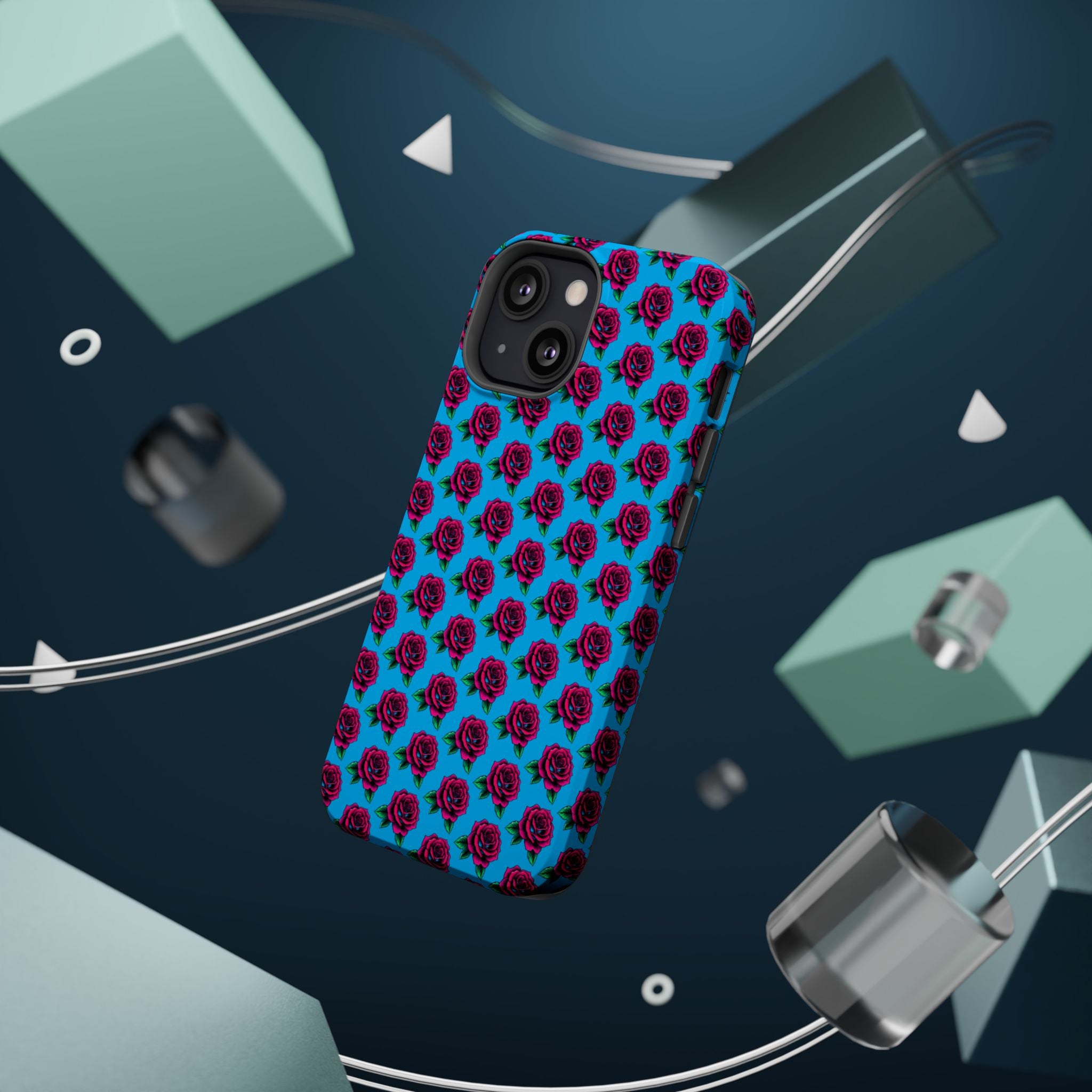 Phone Cases | Bright Rose Pattern Magnetic Impact-Resistant Case
