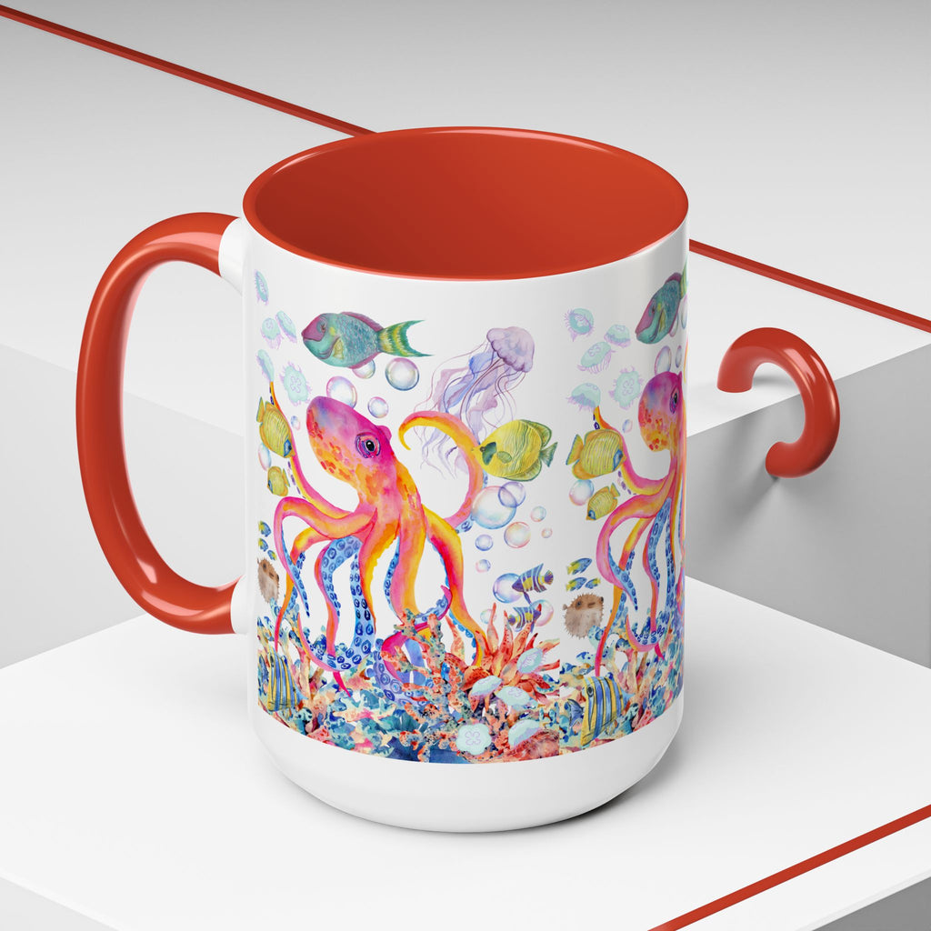 Coffee Mug | Colorful Octopus Accent Mug 11/15oz