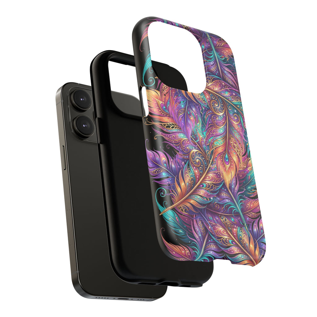 Phone Case | Colorful Feather Art Magnetic Tough Phone Cover