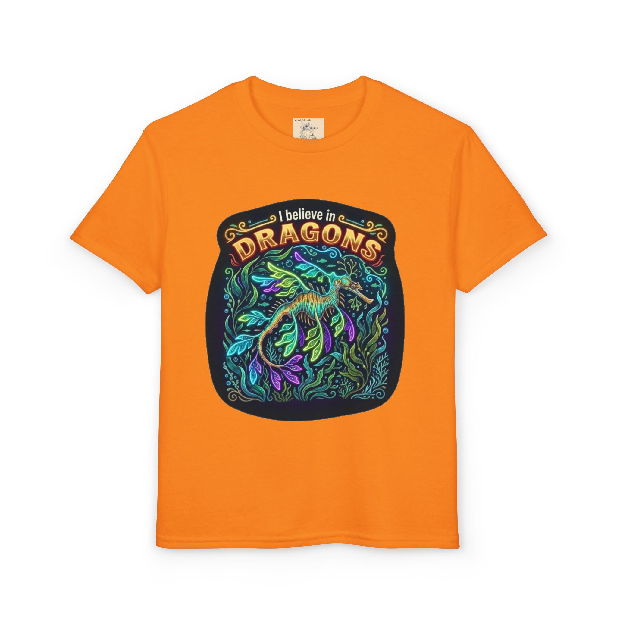 T-Shirt | 'I Believe in Dragons' Colorful Dragon Graphic Youth Tee