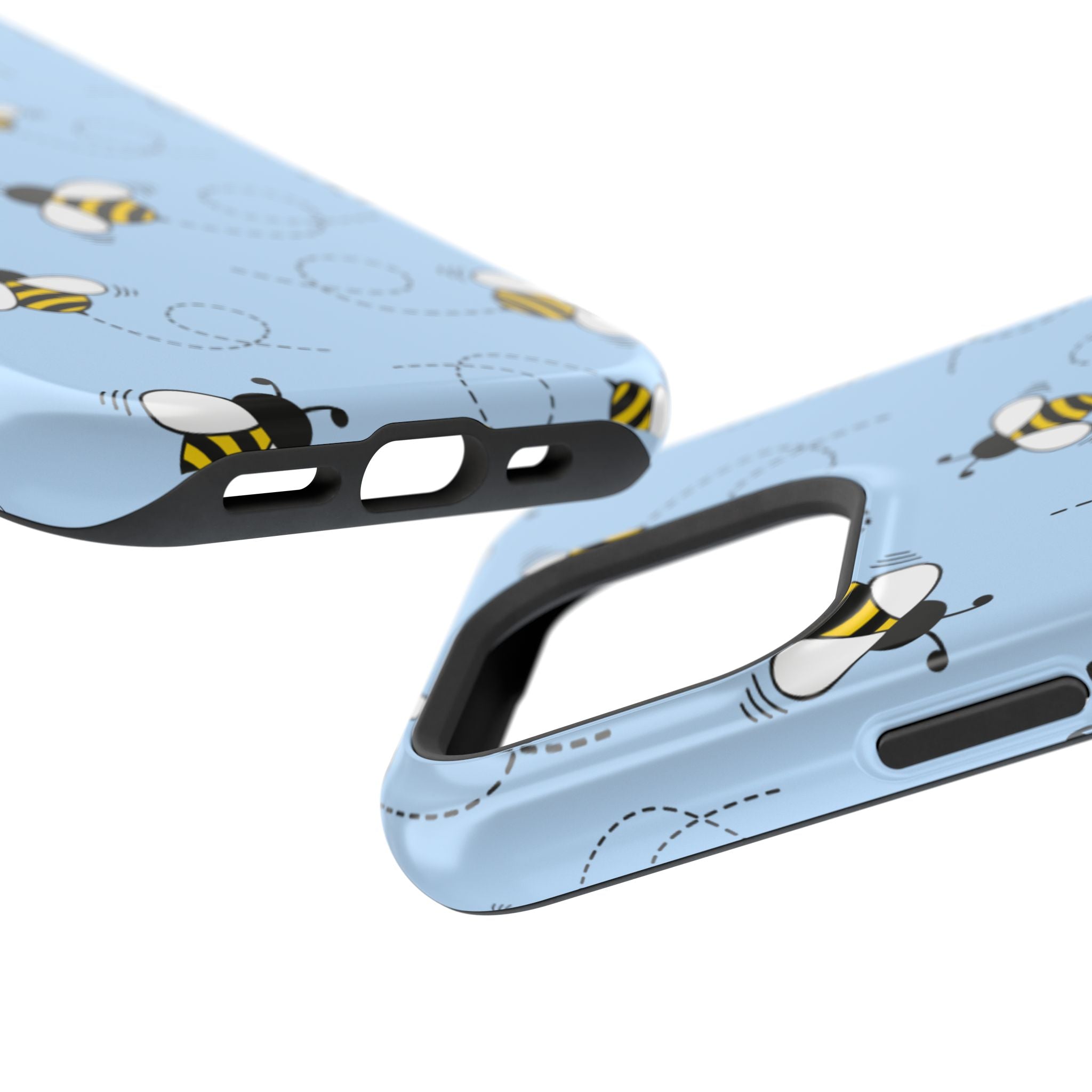 Phone Case | Sky Blue Bee Pattern Magnetic Impact-Resistant Phone Case
