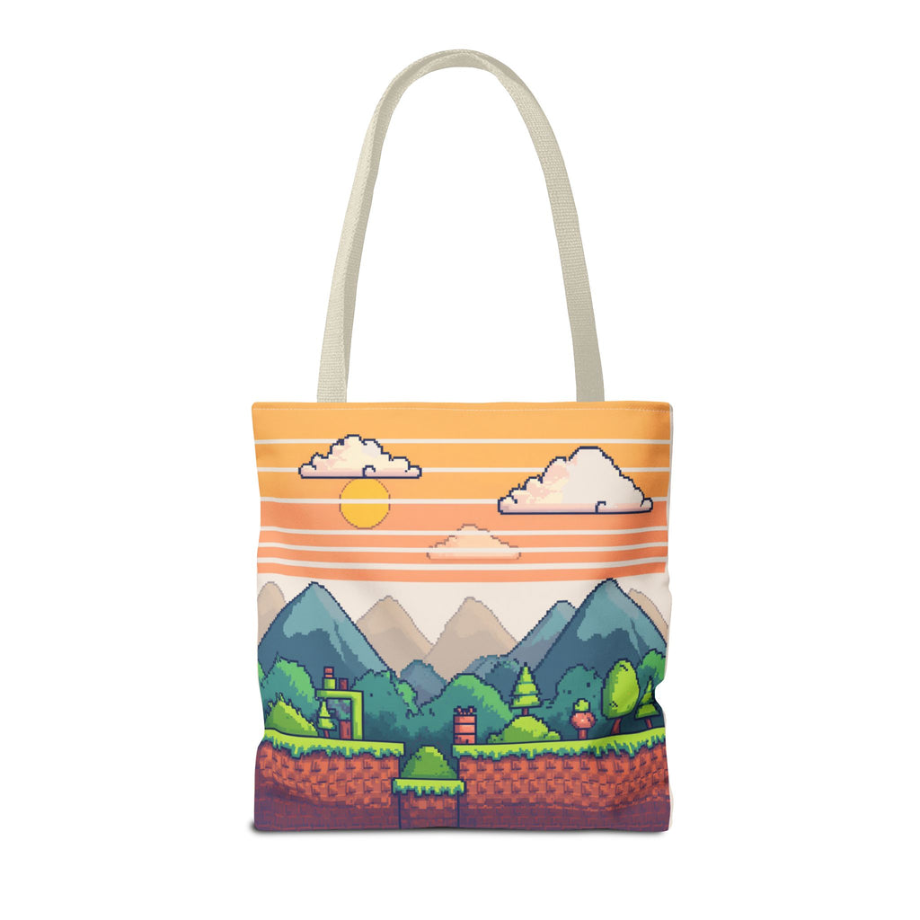 Tote Bag | Pixel Sunset Mountain Gamer Tote