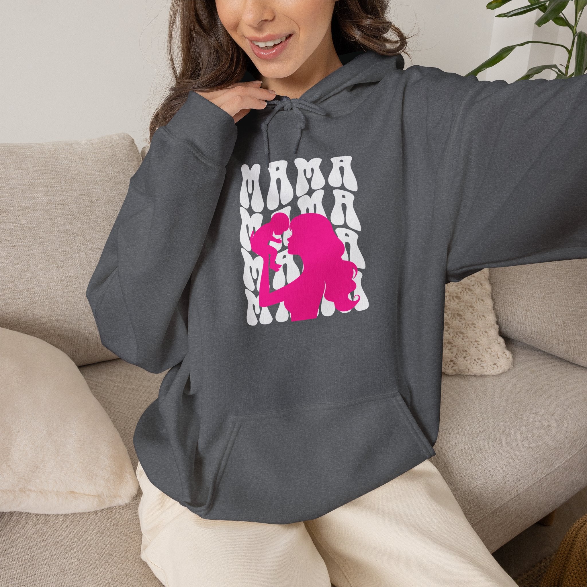 Hoodie | 'Mama' & Silhouette Pink Graphic