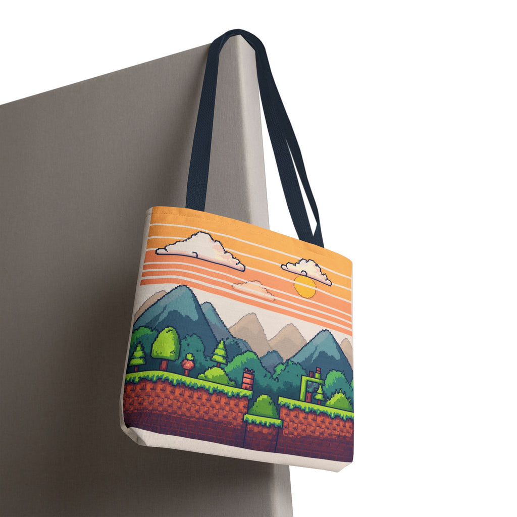 Tote Bag | Pixel Sunset Mountain Gamer Tote
