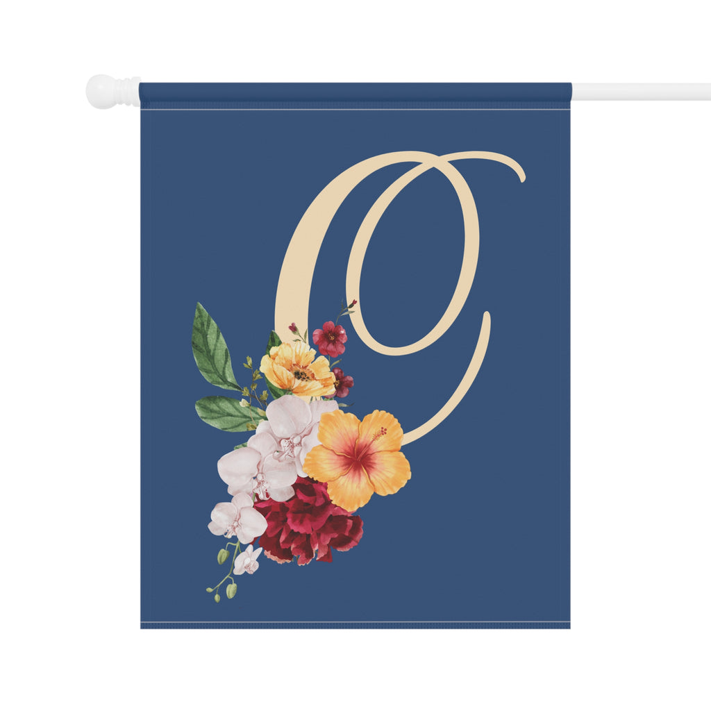 Home & Garden Banner | 'C' Monogram Floral Flag