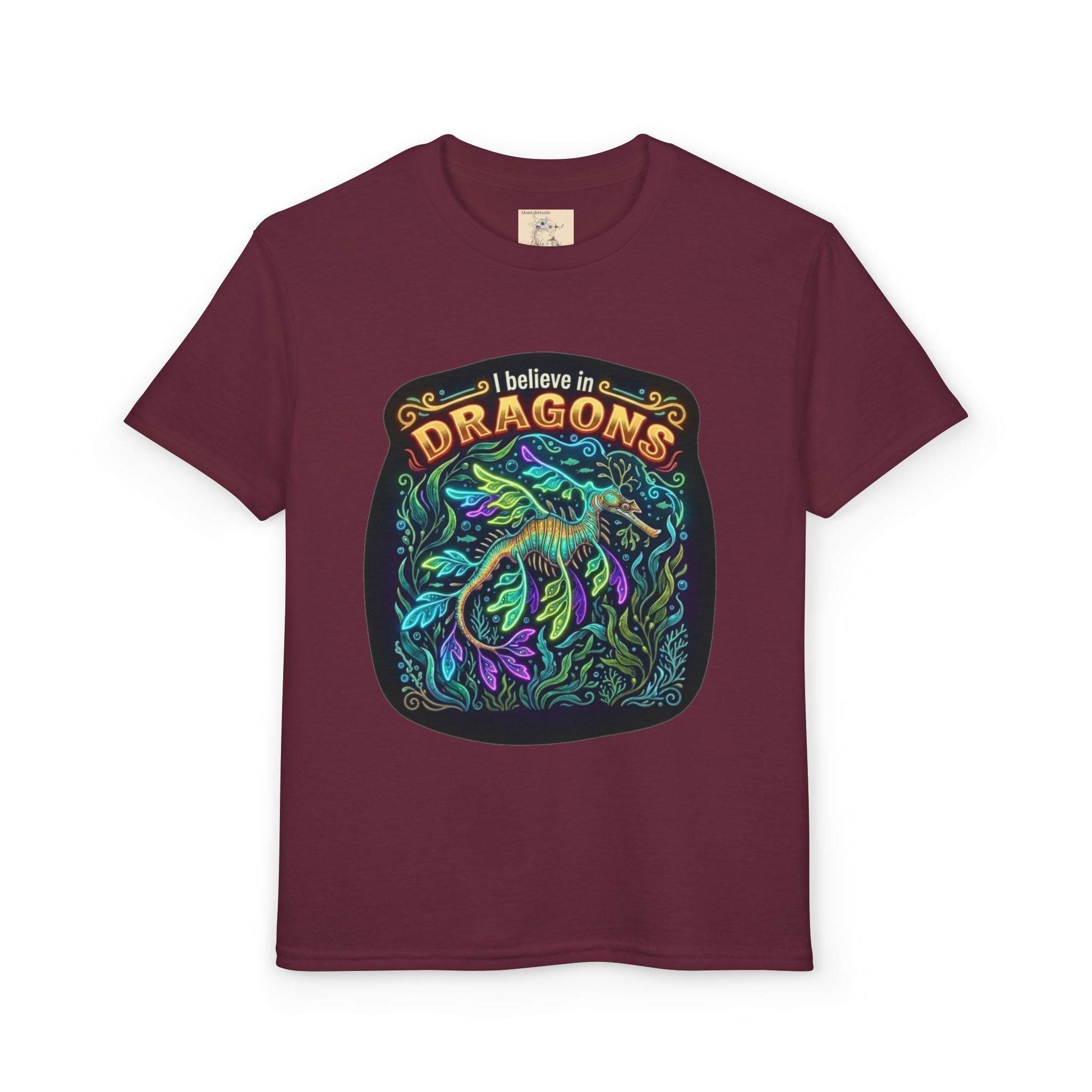 T-Shirt | 'I Believe in Dragons' Colorful Dragon Graphic Youth Tee