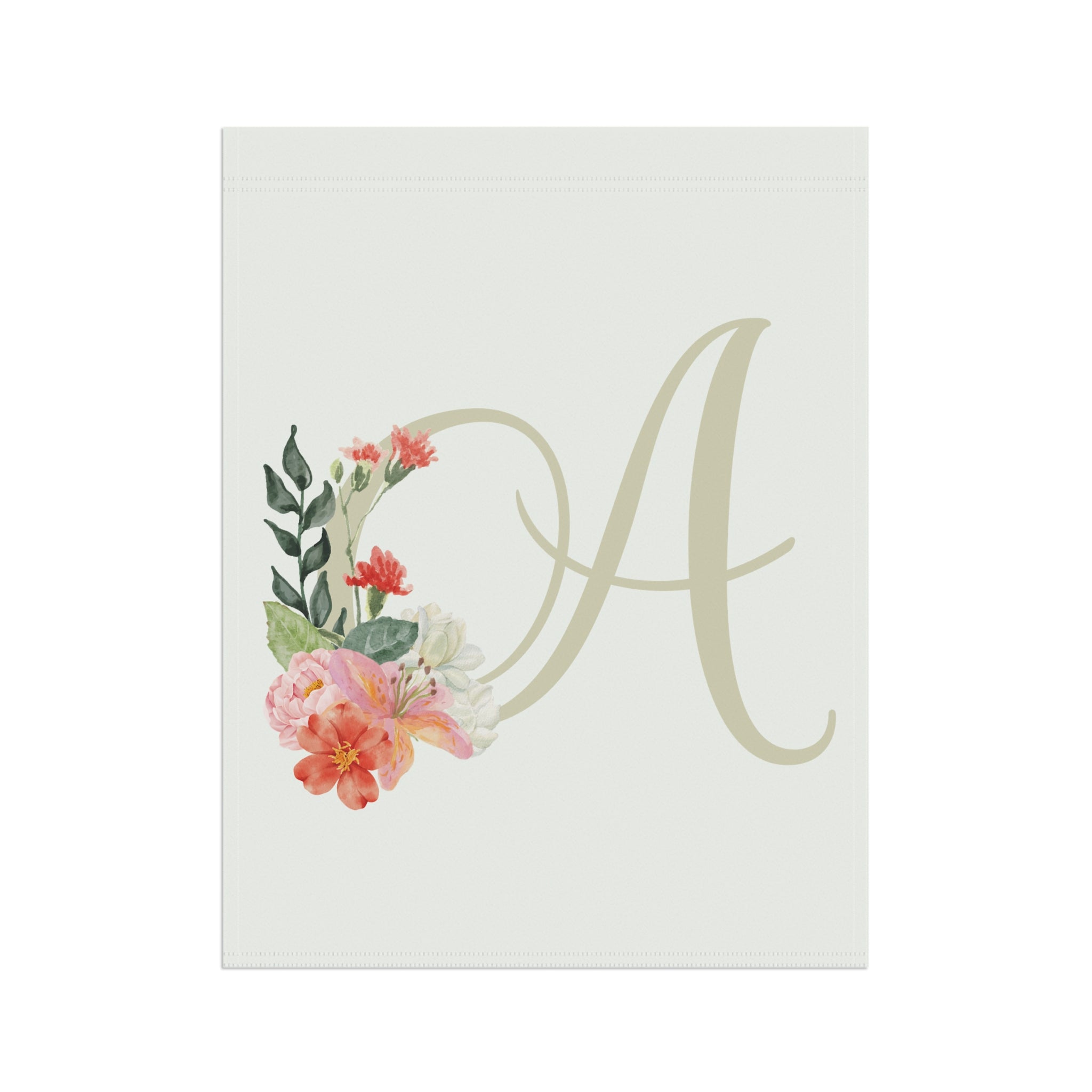 Home & Garden Banner | 'A' Monogram Watercolor Blooms Flag