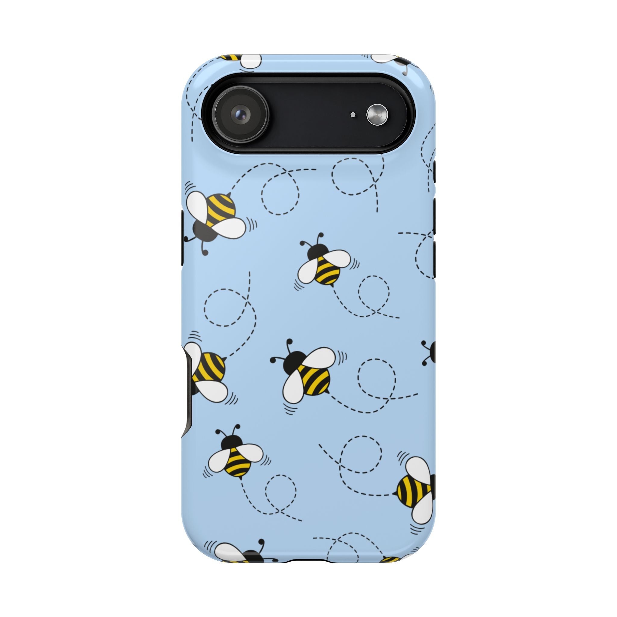 Phone Case | Sky Blue Bee Pattern Magnetic Impact-Resistant Phone Case