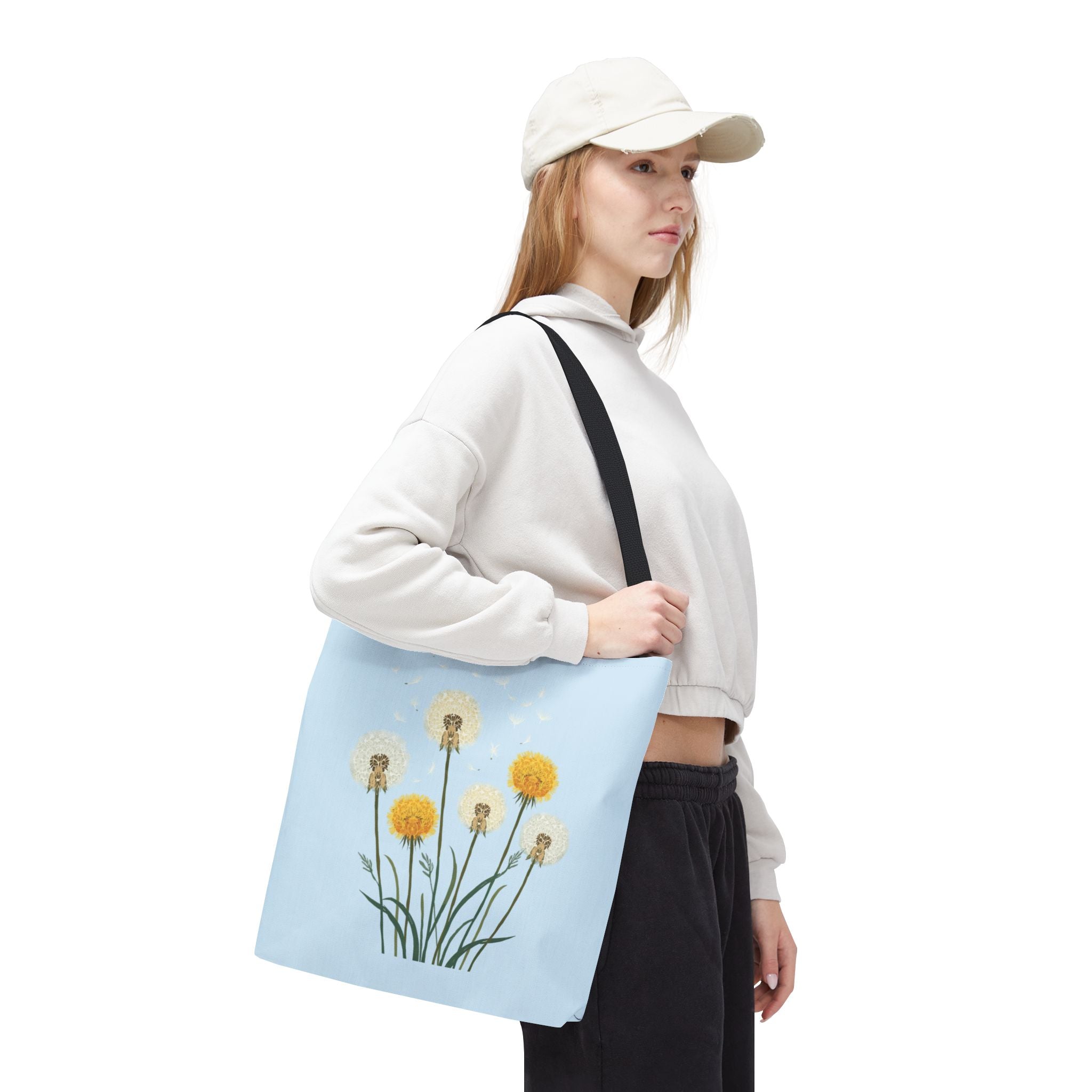 Tote Bag | Dandelions on Light Blue Background