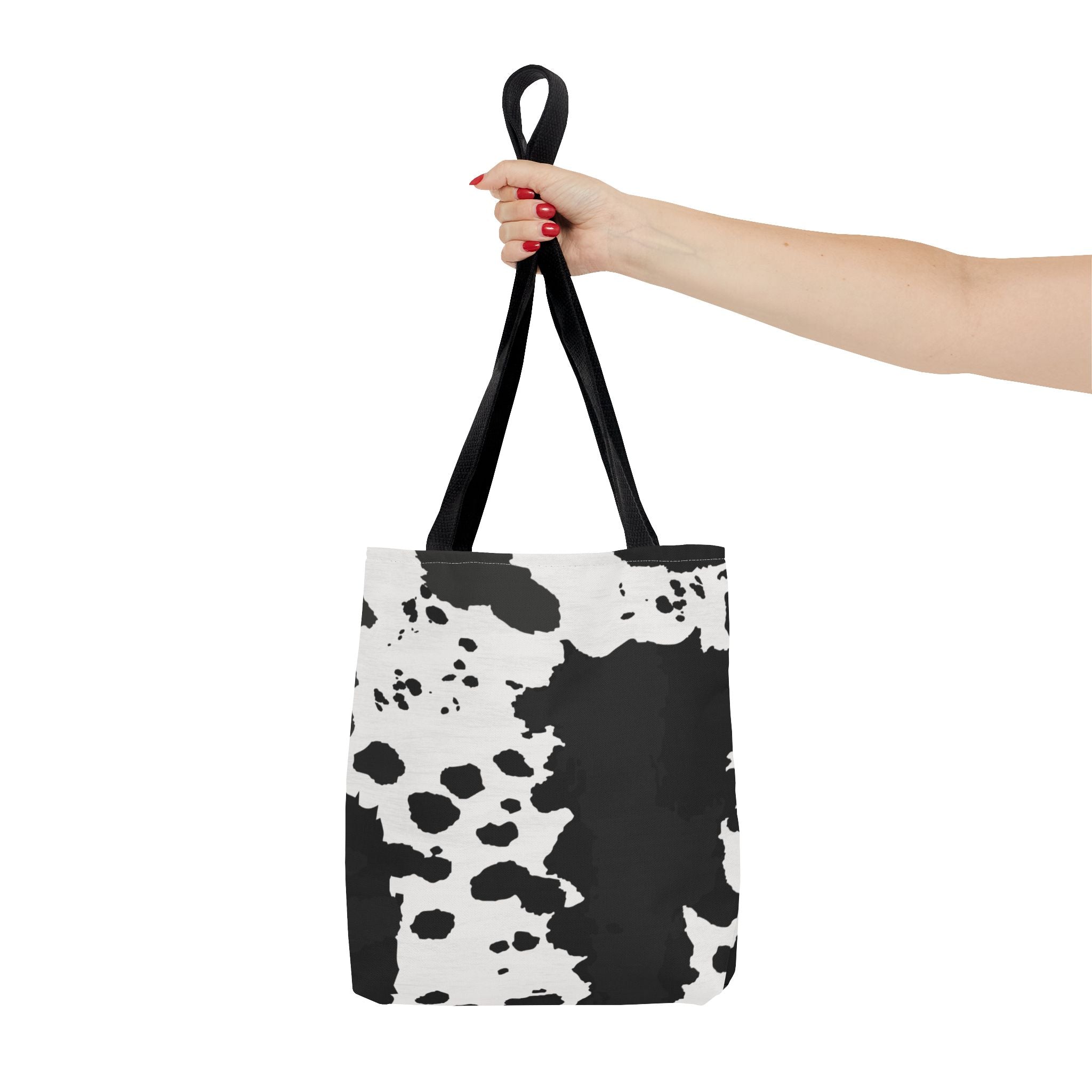 Tote Bag | Black & White Cow Print Patterned Shoulder Tote