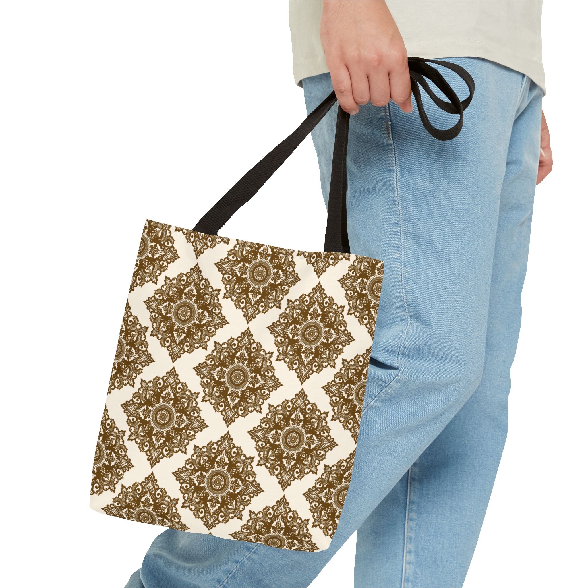 Tote Bag | Boho Gold Medallion Pattern
