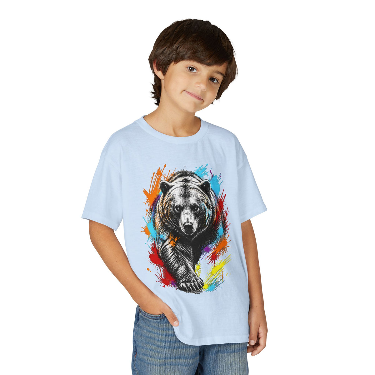 Color Splash Kodiak Bear T-Shirt for Children