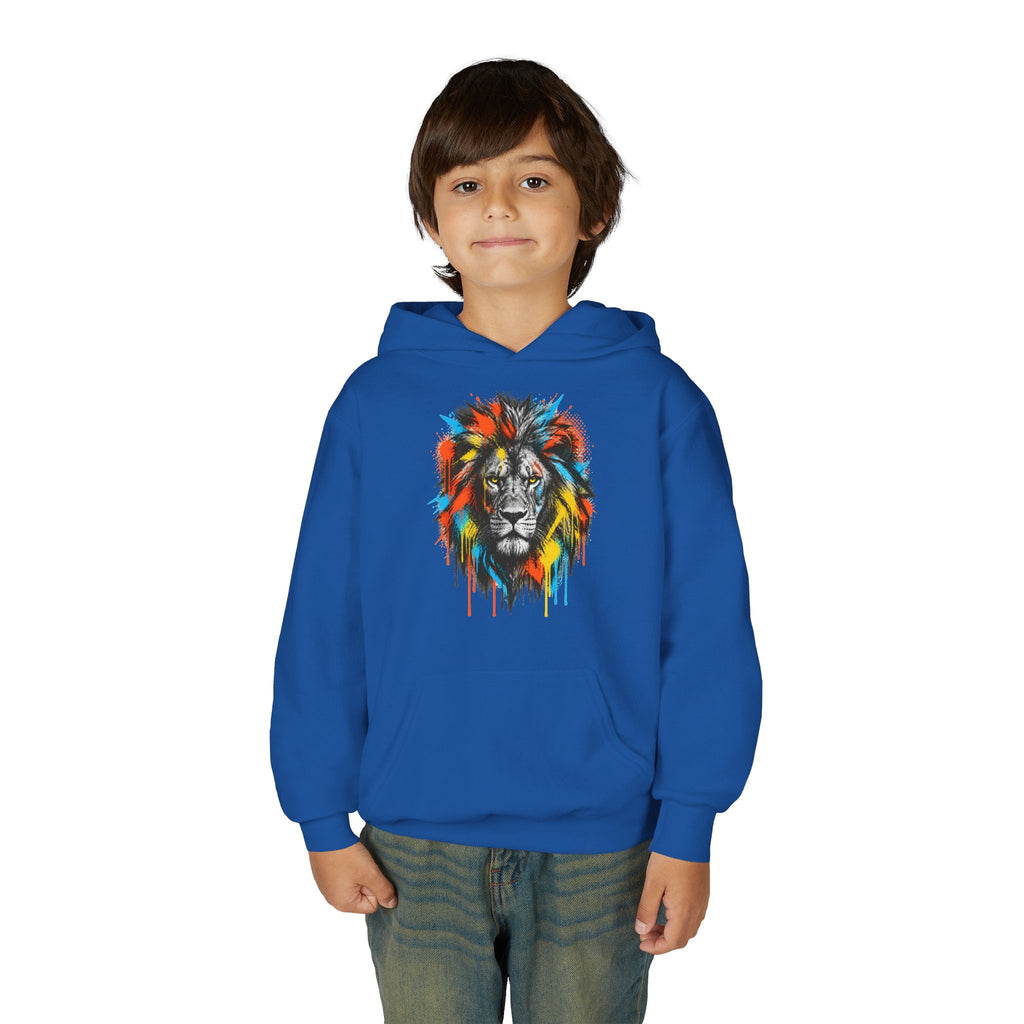 Lion Spirit Paint Drips Youth Hoodie