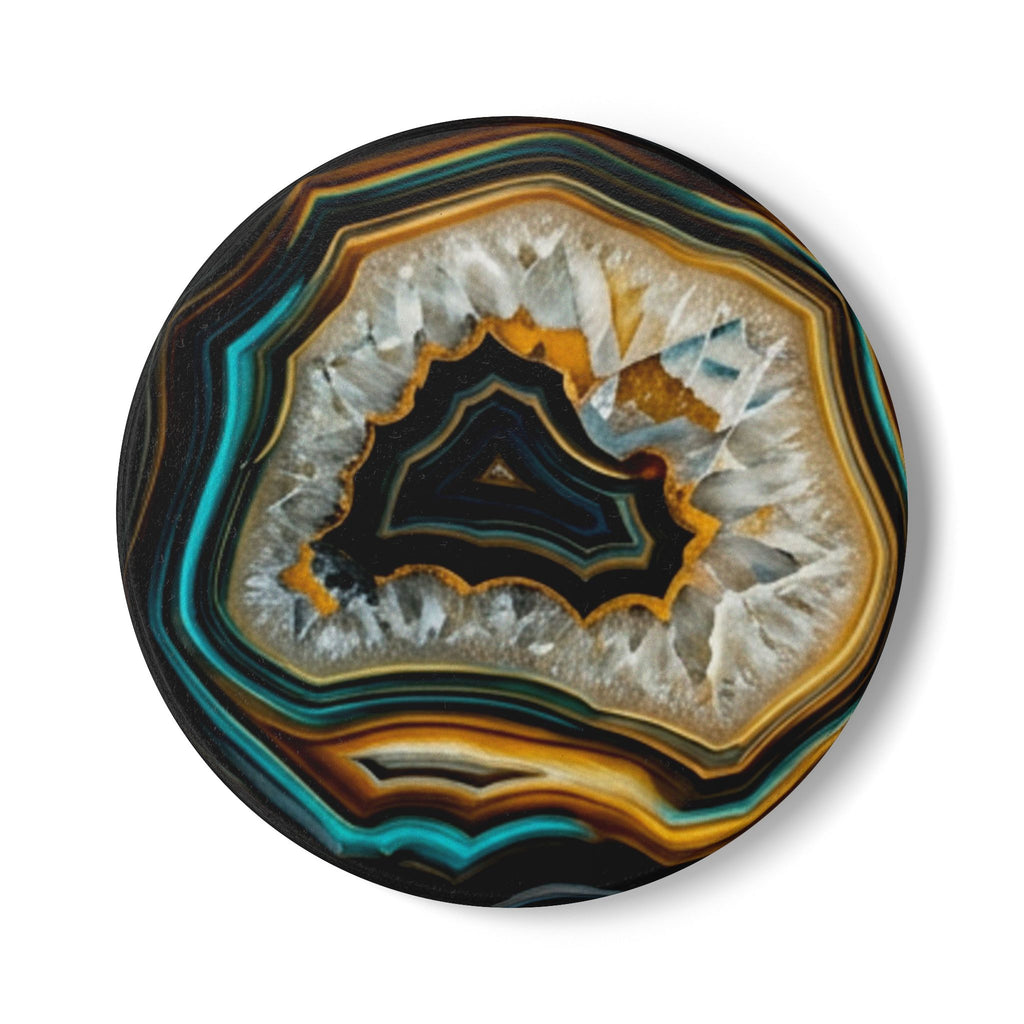 Ceramic Coasters | Agate Slice Stone Art Pattern Cork-Back Drink Coaster