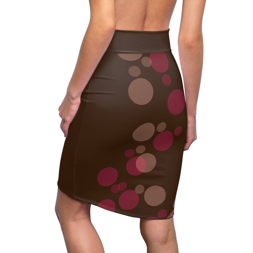 Women's Pencil Skirt | Retro Polka Dot Bodycon