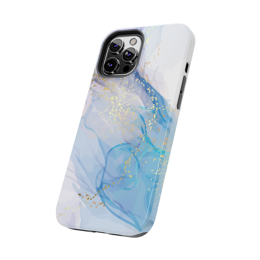 Phone Case | Gold Fleck Blue Marble Tough Protective Phone Cover