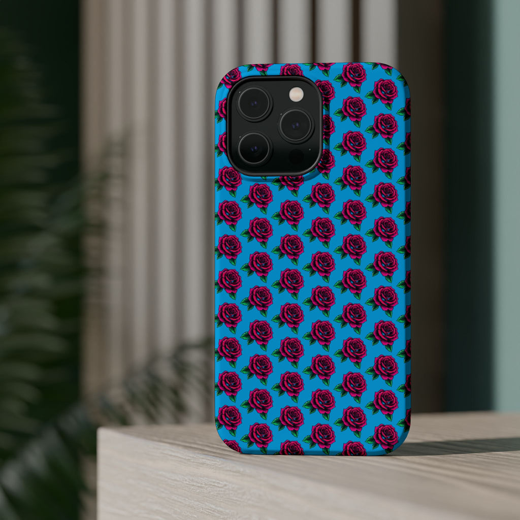 Phone Cases | Bright Rose Pattern Magnetic Impact-Resistant Case