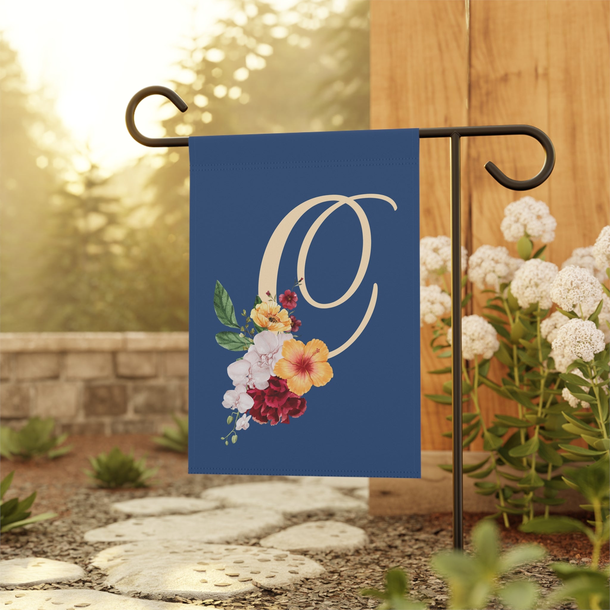 Home & Garden Banner | 'C' Monogram Floral Flag
