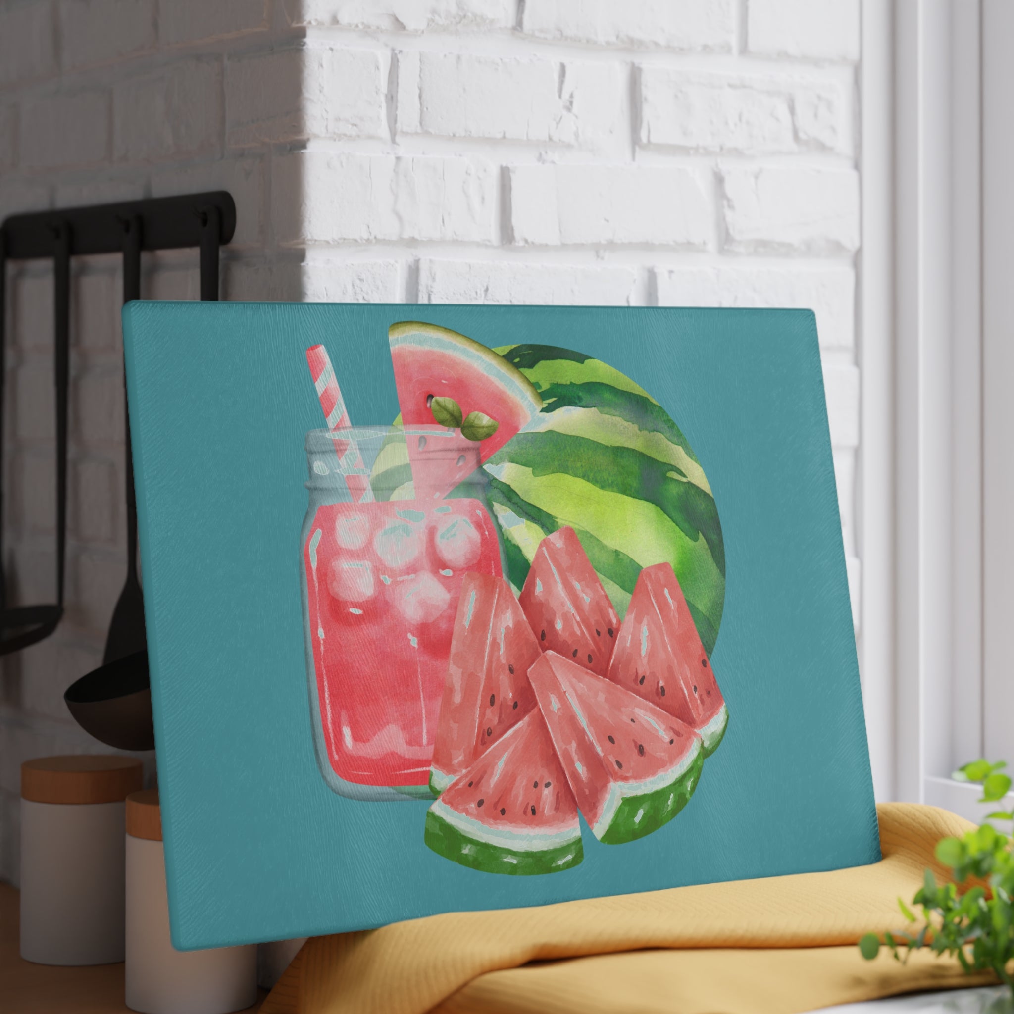 Glass Cutting Board | Watermelon Kitchen Decor