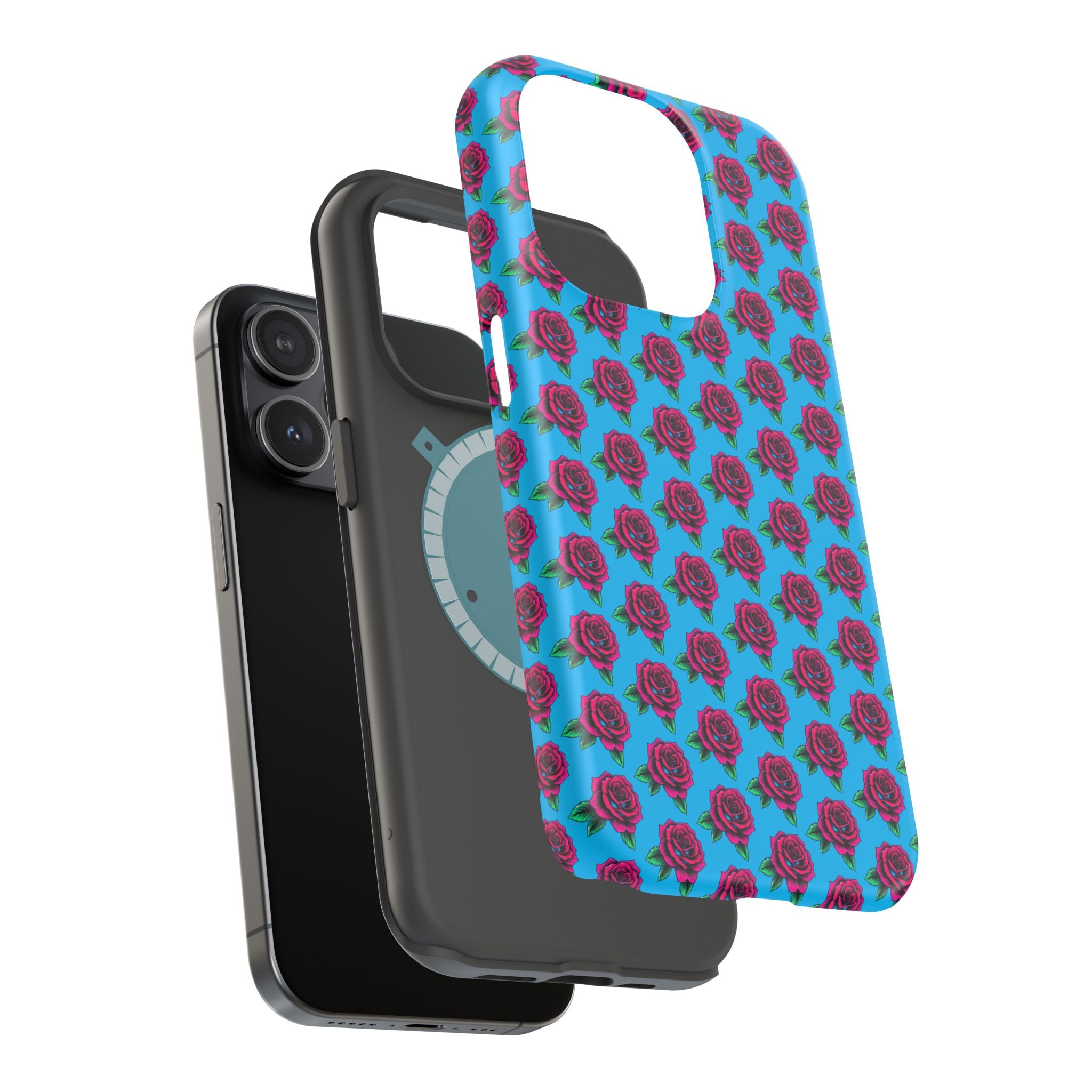 Phone Cases | Bright Rose Pattern Magnetic Impact-Resistant Case