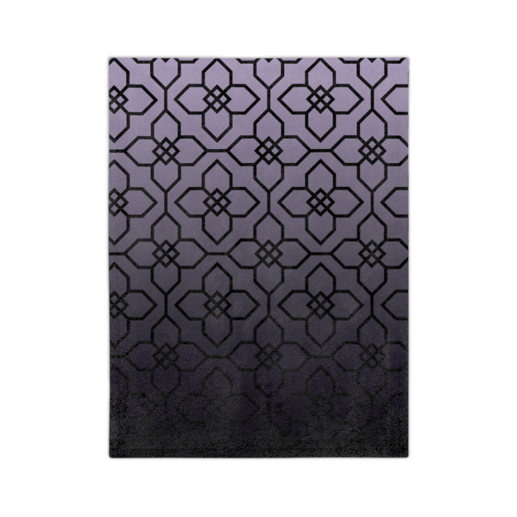 Vintage Floral over Charcoal Gradient Microfiber Throw