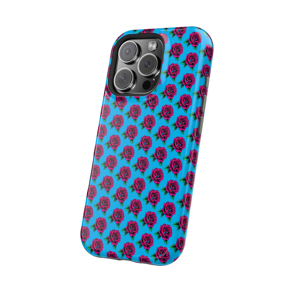 Phone Cases | Bright Rose Pattern Magnetic Impact-Resistant Case