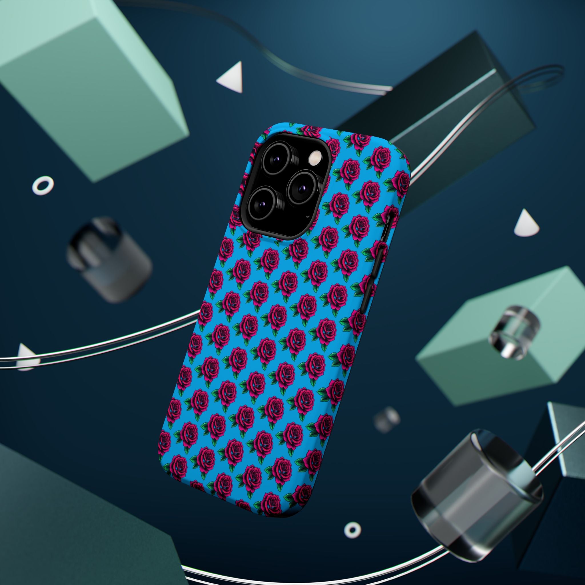 Phone Cases | Bright Rose Pattern Magnetic Impact-Resistant Case