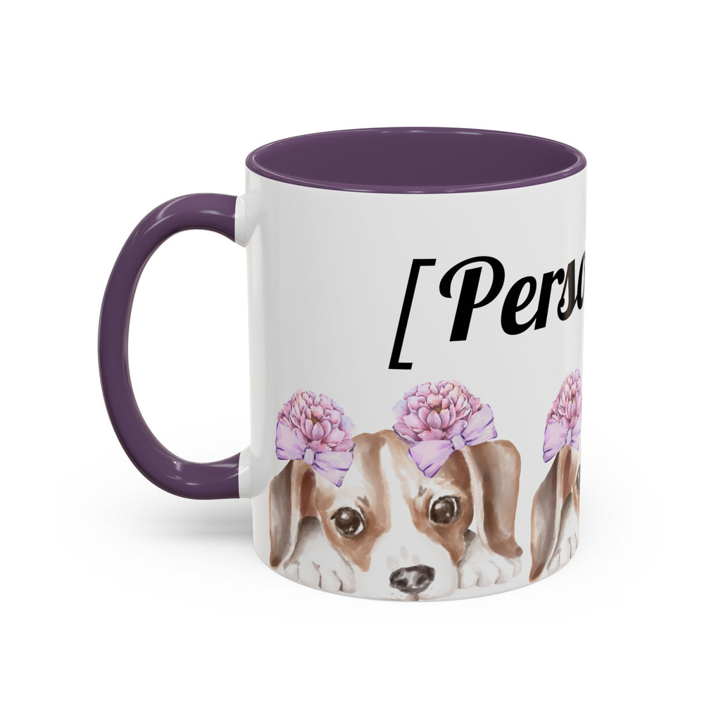 Coffee Mug | Puppy Face with Custom Script Accent Mug (11/15oz)