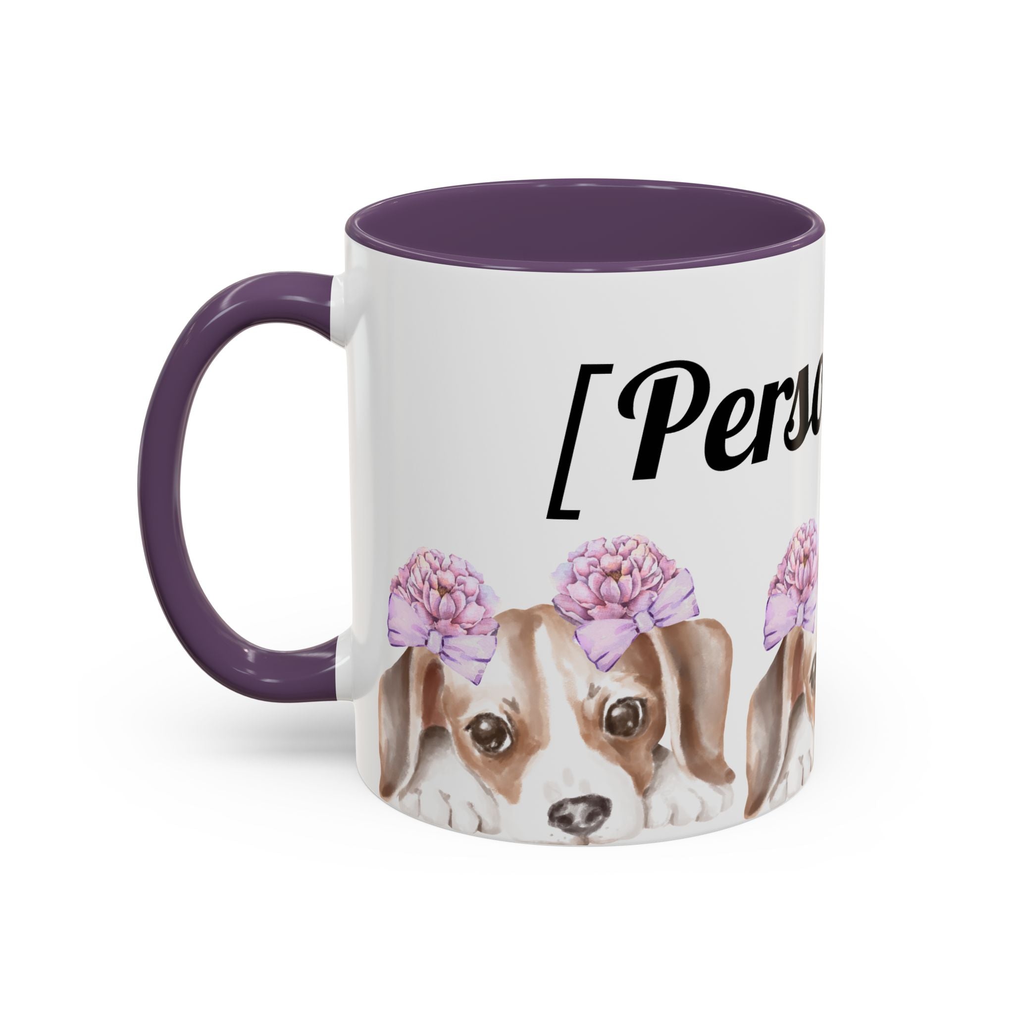Coffee Mug | Puppy Face with Custom Script Accent Mug (11/15oz)