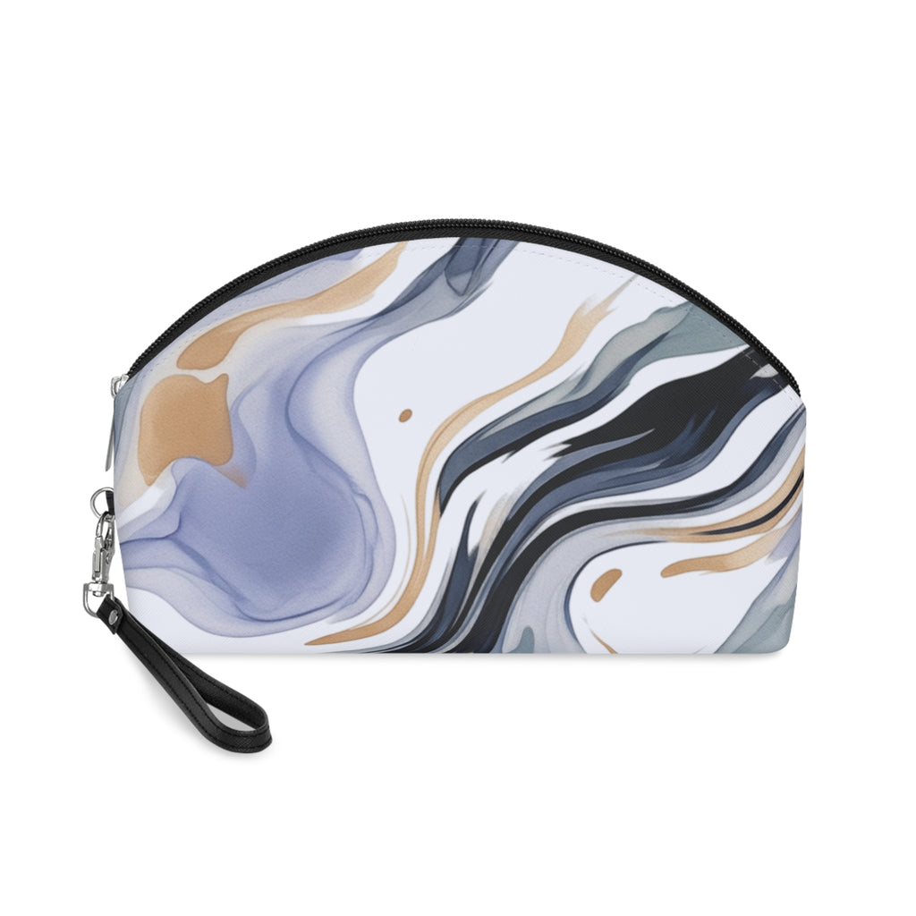 Cosmetic Pouch | Cool Toned Marble Abstract Makeup Bag