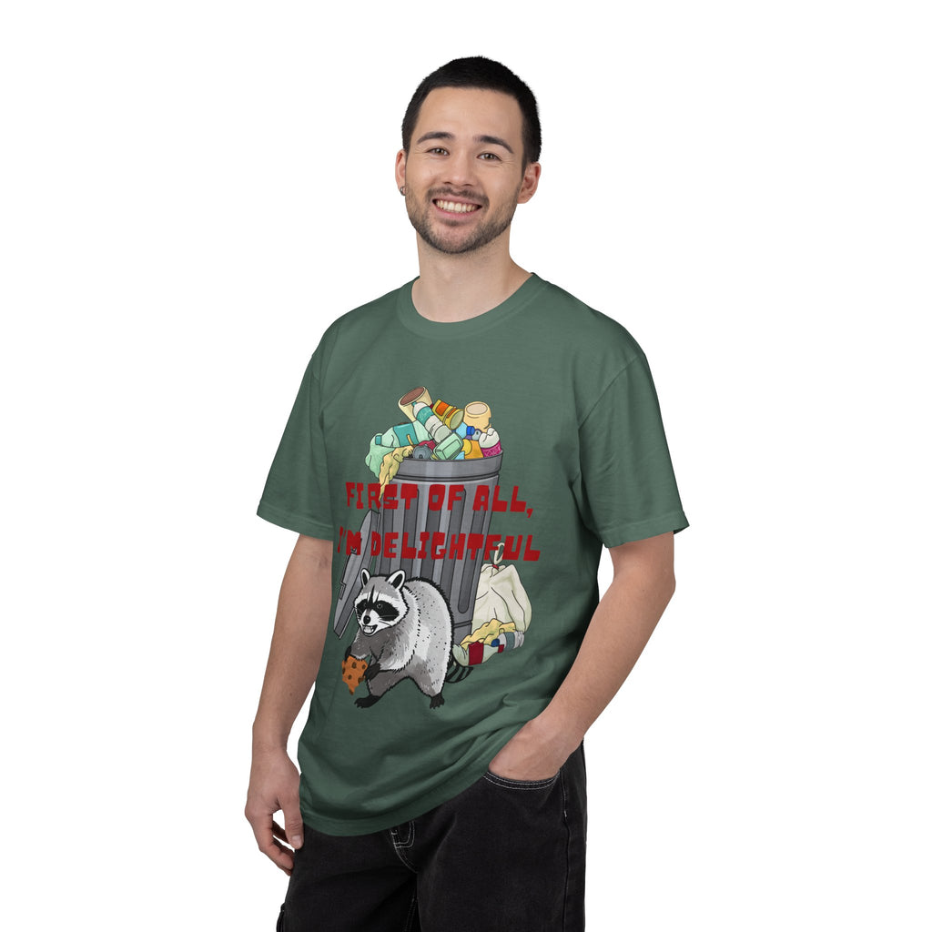 T-Shirt | "First of All, I’m Delightful" Funny Trash Panda Tee