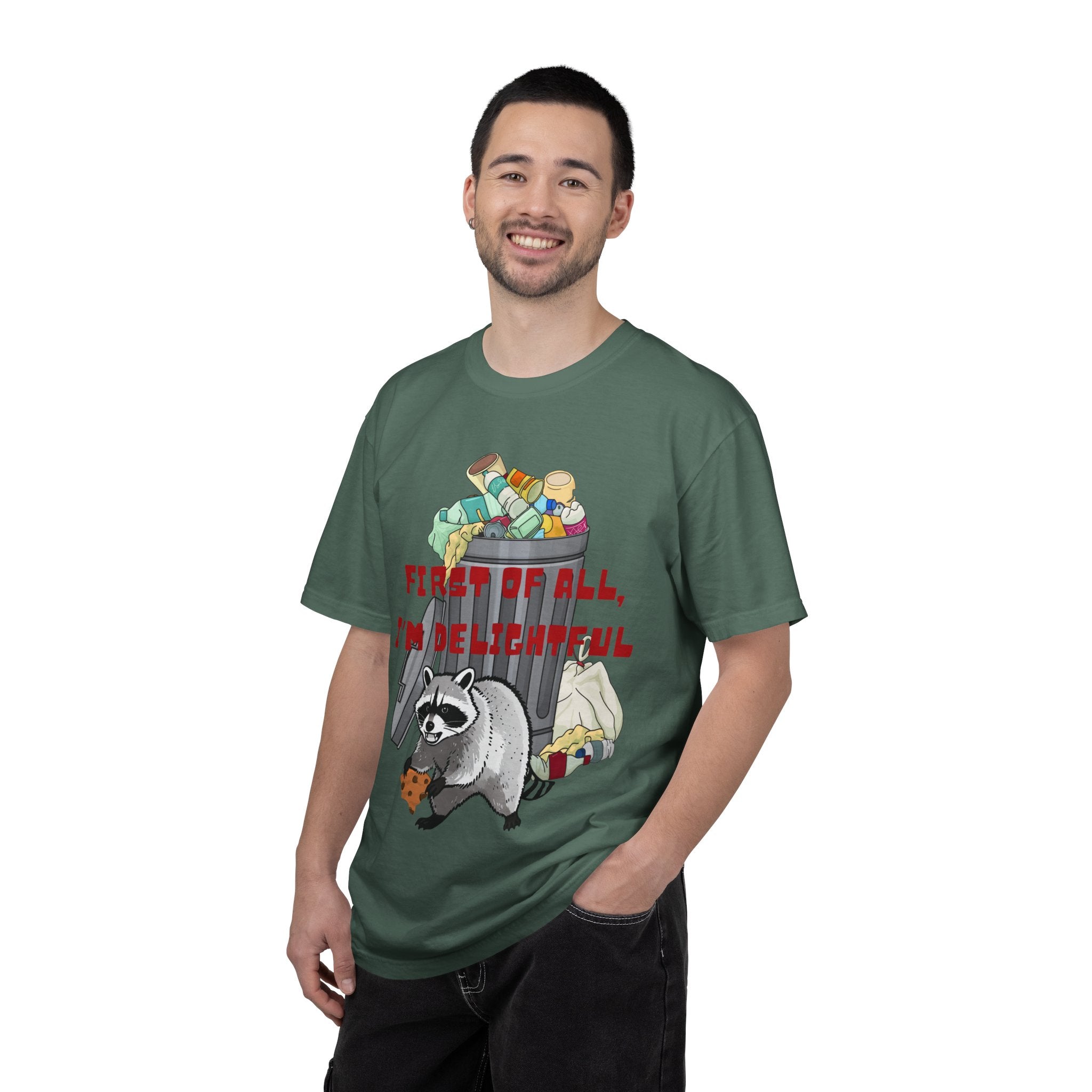 T-Shirt | "First of All, I’m Delightful" Funny Trash Panda Tee