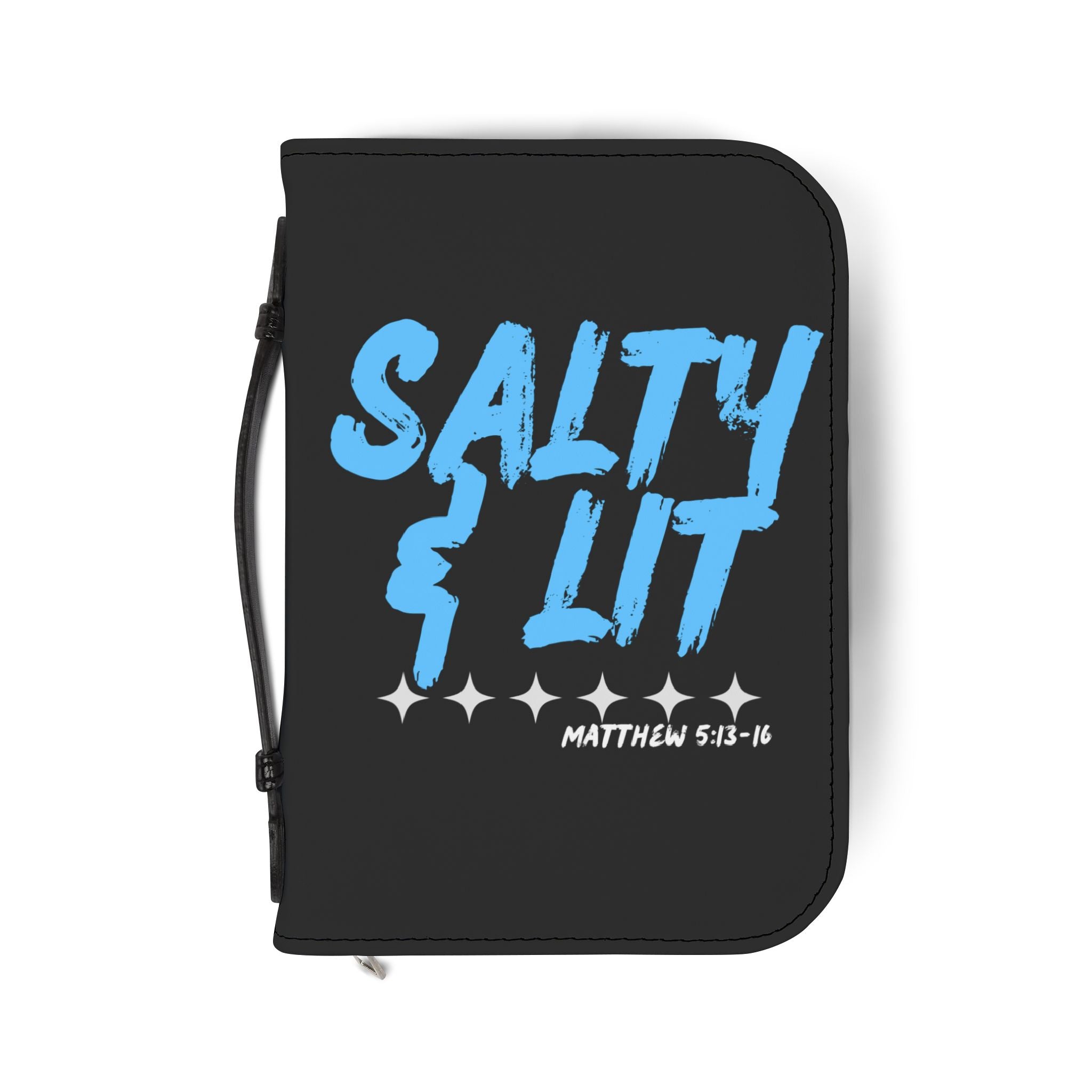 Bible Cover | Matthew 5:13-16 Scripture 'Salty & Lit' Zippered Bible Case