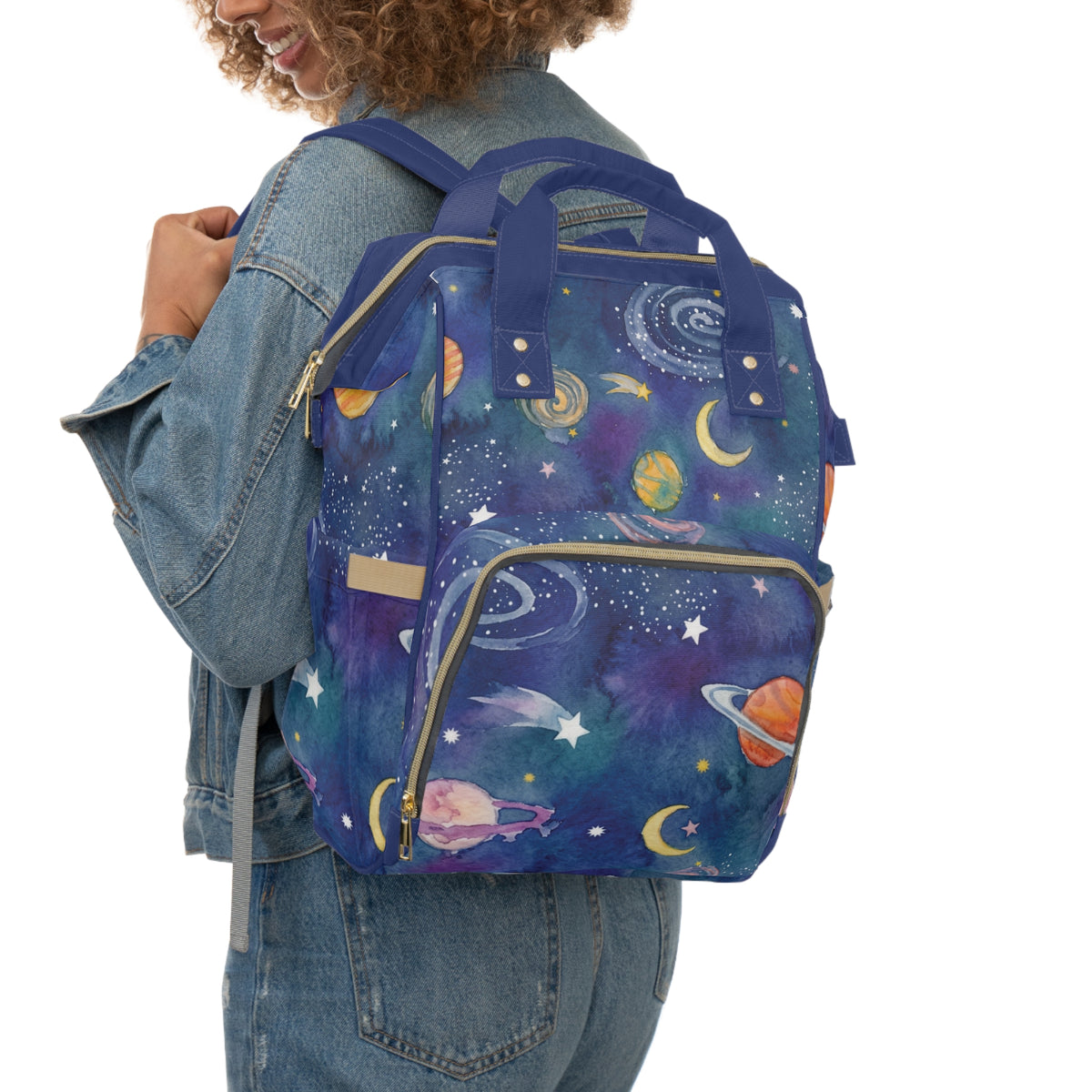 Diaper Backpack | Galaxy Print Multifunctional Nappy Bag