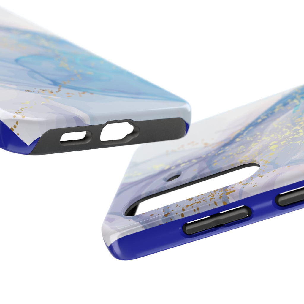 Phone Case | Gold Fleck Blue Marble Tough Protective Phone Cover
