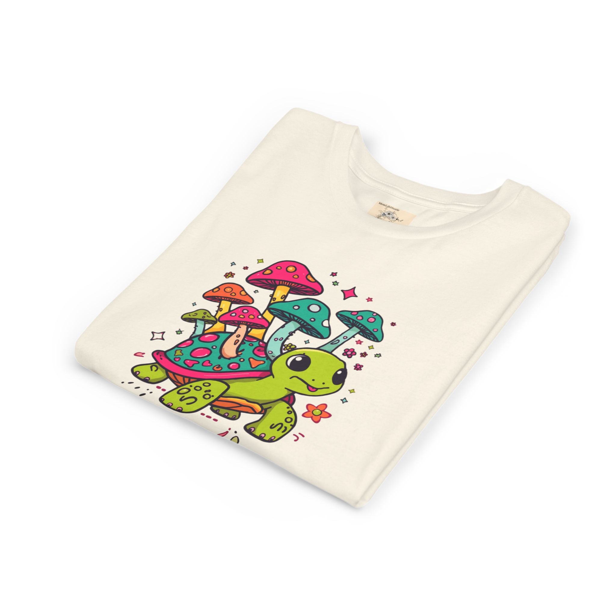 T-Shirt | Cute Turtle & Mushrooms Graphic Youth Tee – 'Print it your way'