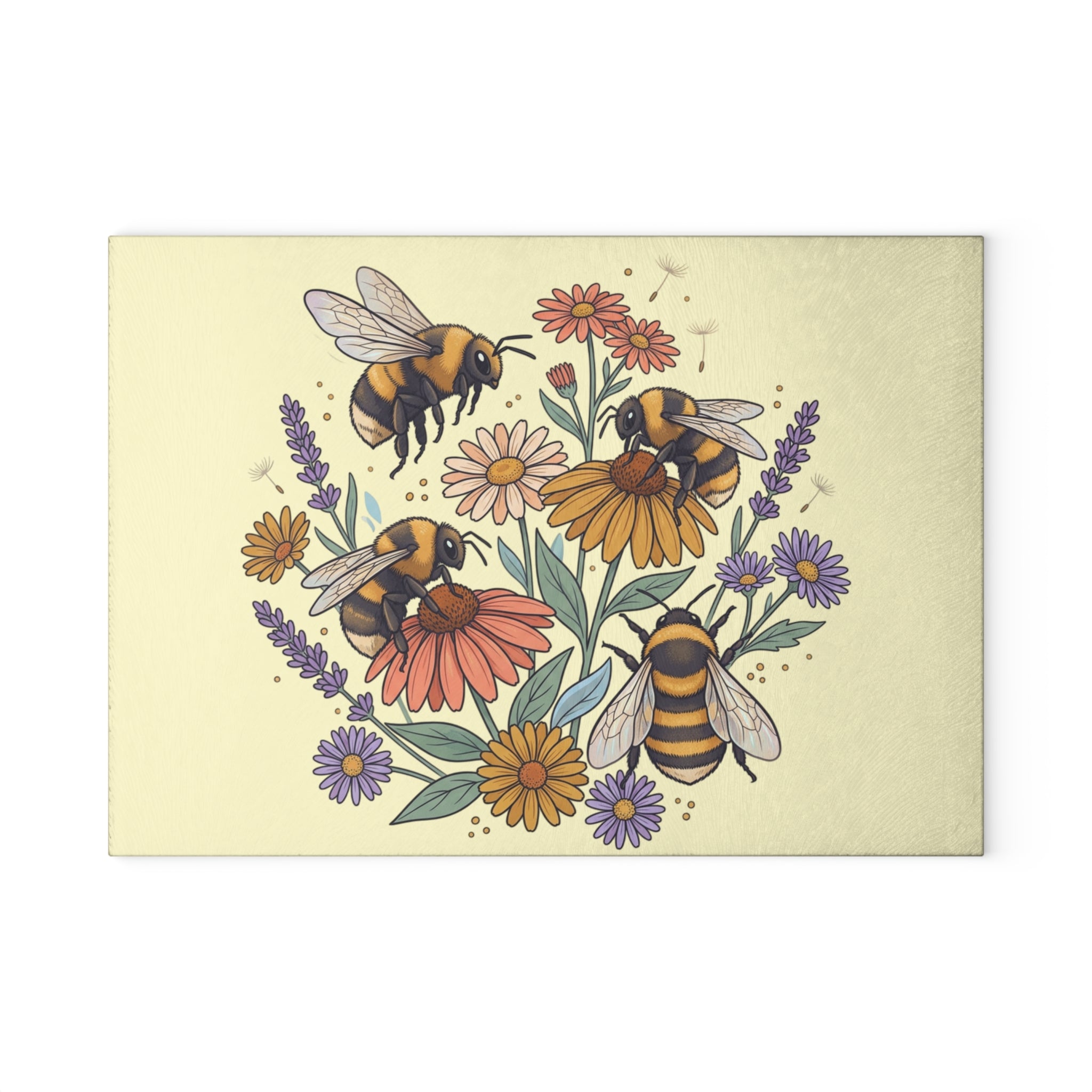 Glass Cutting Board | Bee and Wildflowers Kitchen Decor
