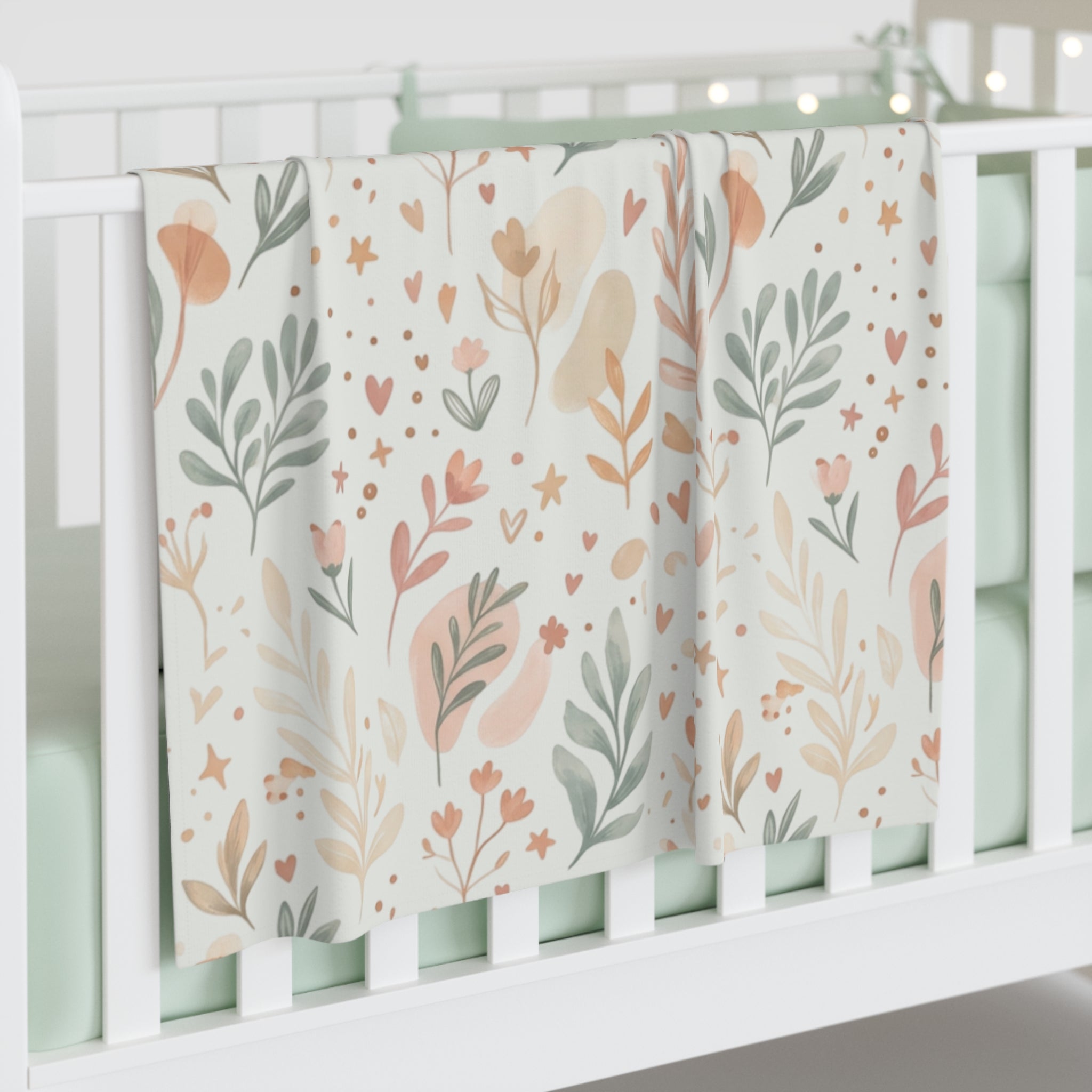 Baby Swaddle Blanket | Soft Neutral Botanical Newborn Wrap