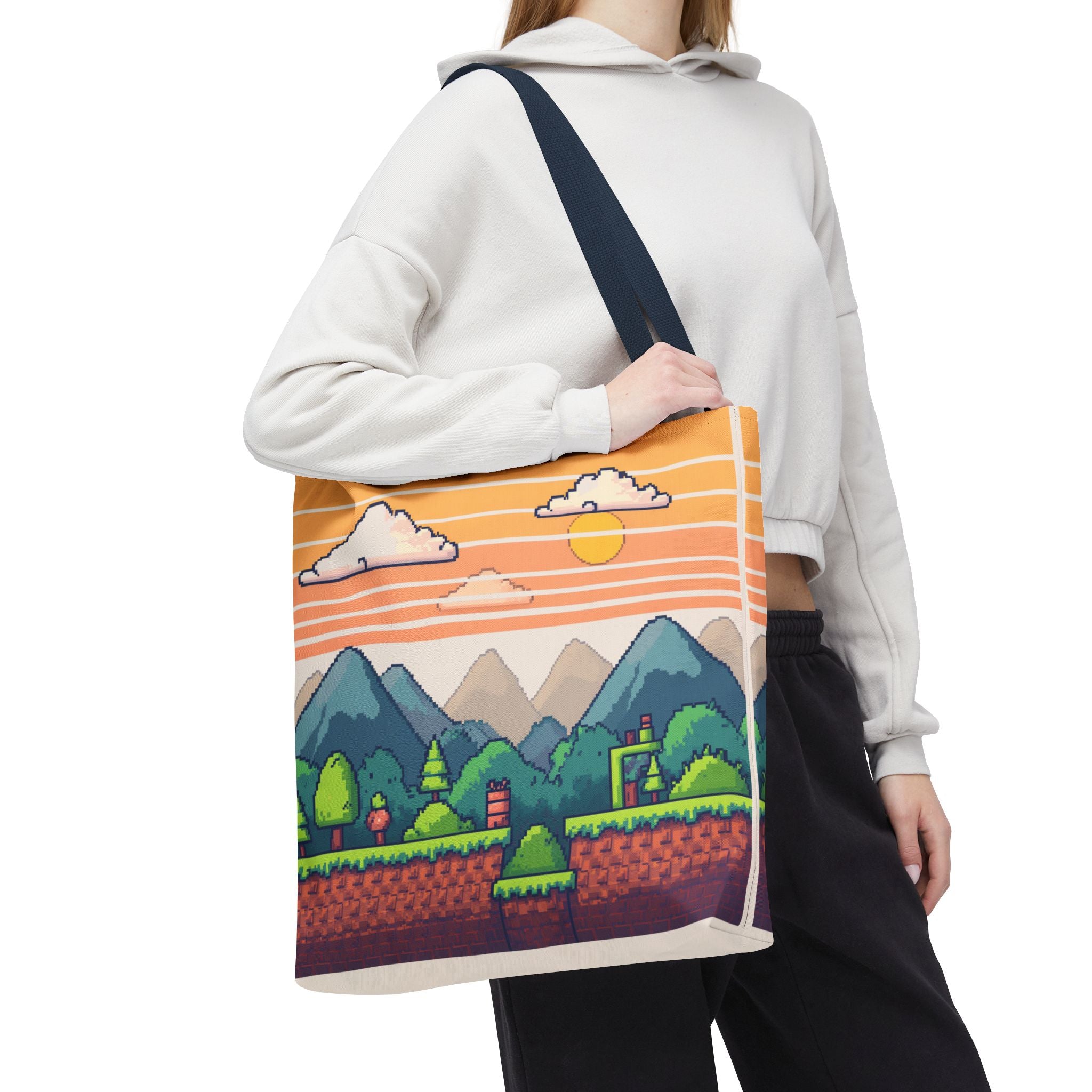 Tote Bag | Pixel Sunset Mountain Gamer Tote