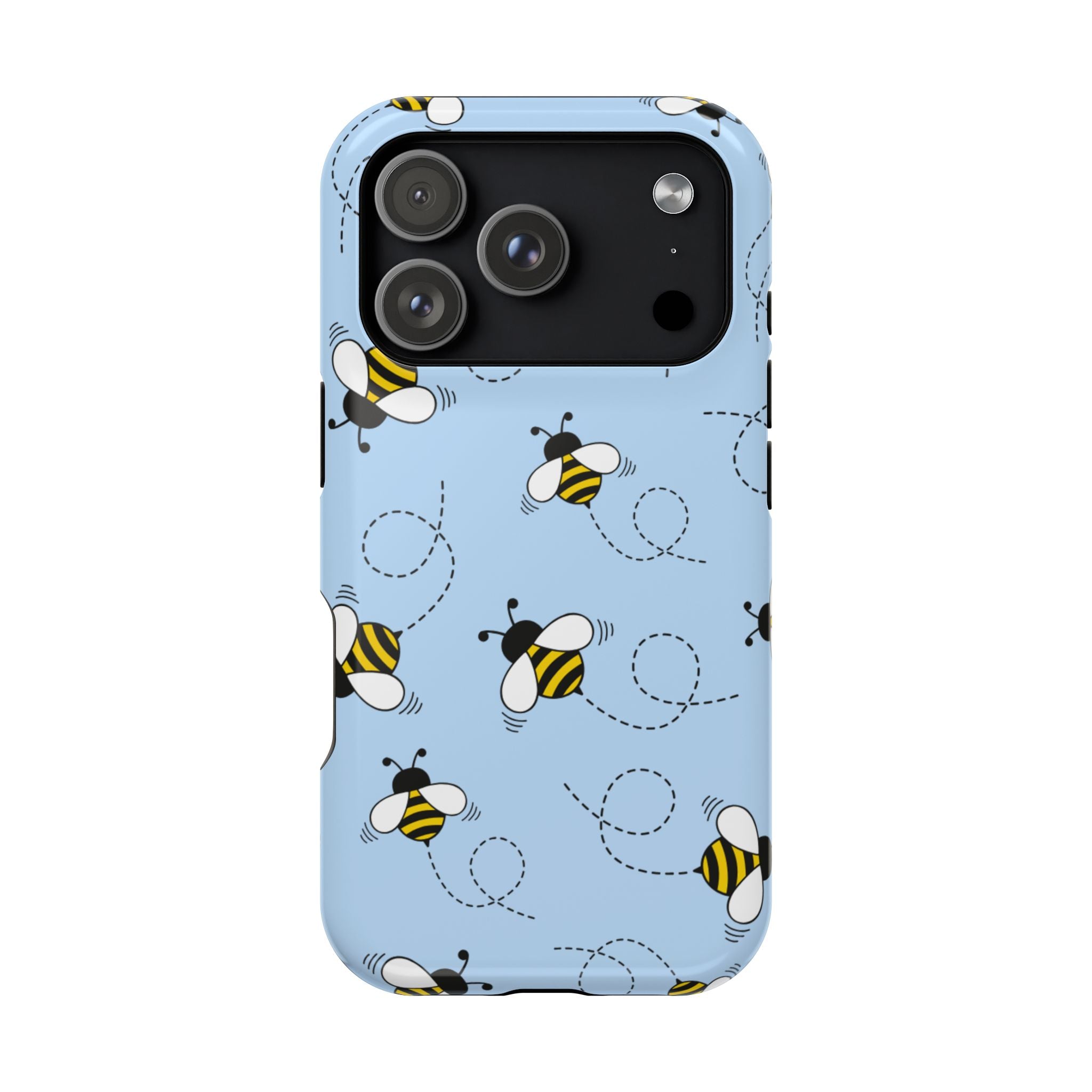Phone Case | Sky Blue Bee Pattern Magnetic Impact-Resistant Phone Case