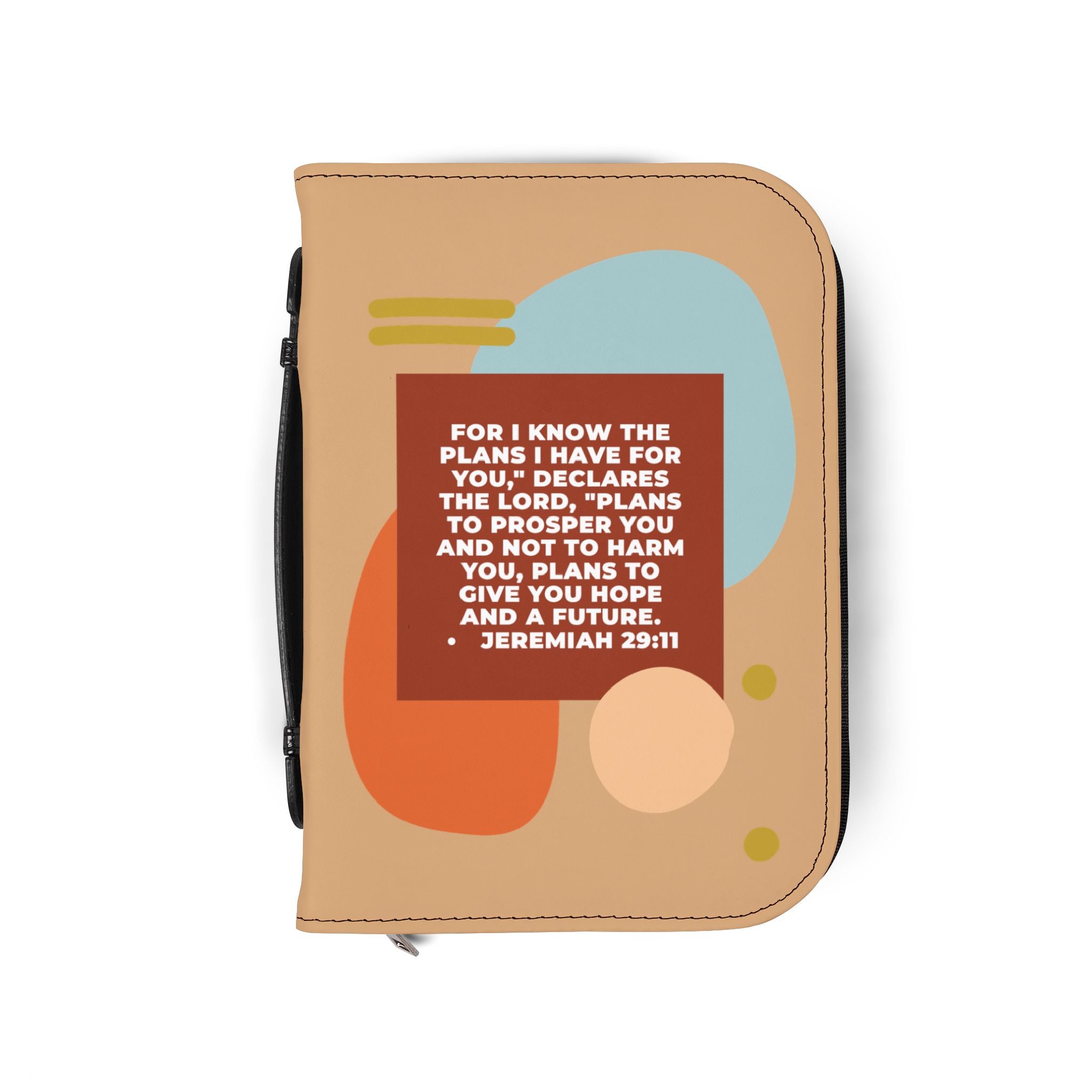 Bible Cover | Jeremiah 29:11 Scripture Abstract Shapes & Warm Tones