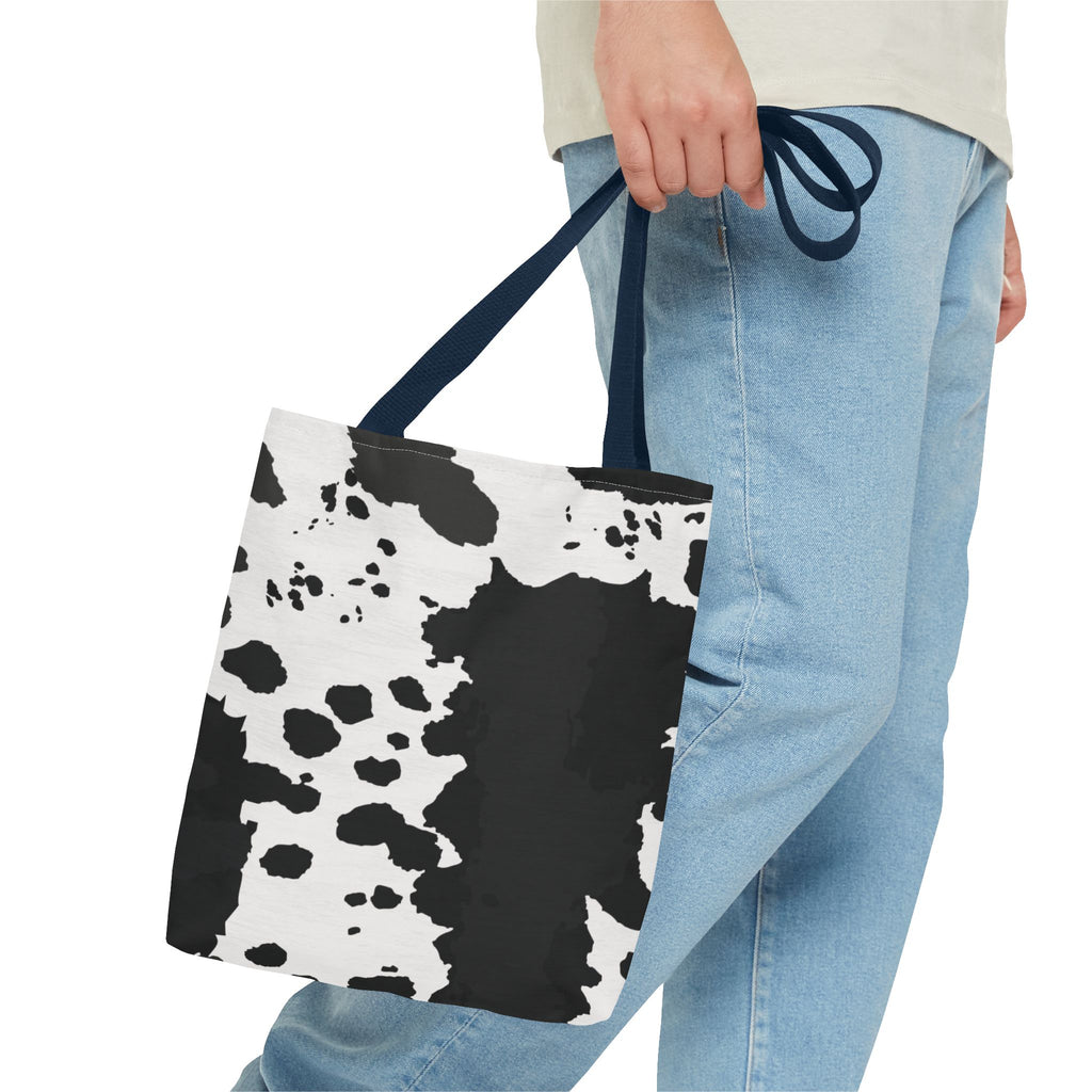 Tote Bag | Black & White Cow Print Patterned Shoulder Tote