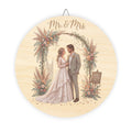 Wood Sign | Round Rustic Mr. & Mrs. Wedding Decor