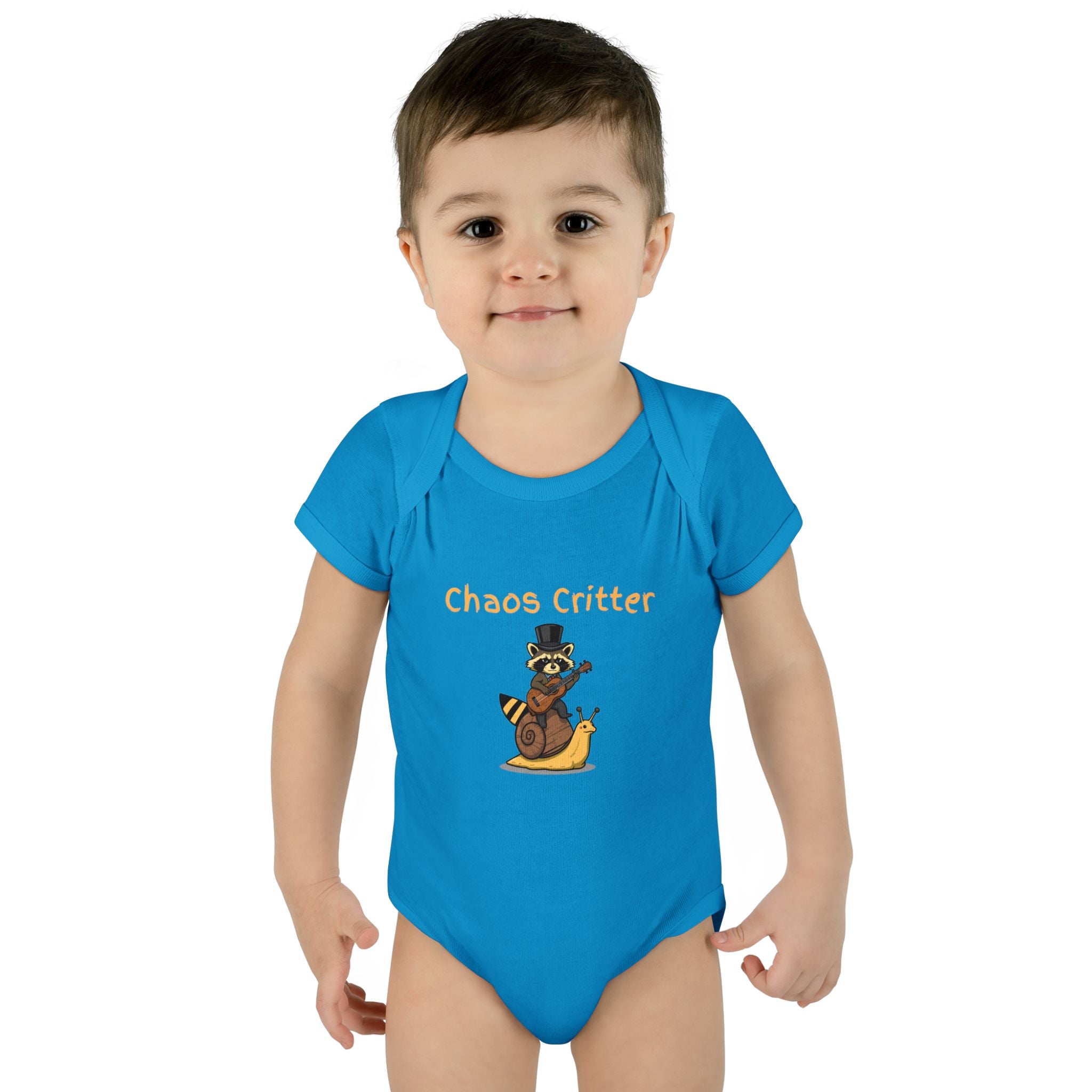 Baby Bodysuit | 'Chaos Critter' Playful Racoon Baby Onesie