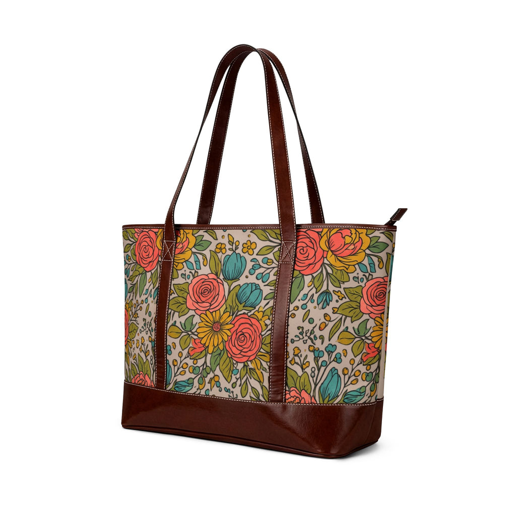 Handbag | Vintage Rose & Sunflower Print Shoulder Bag