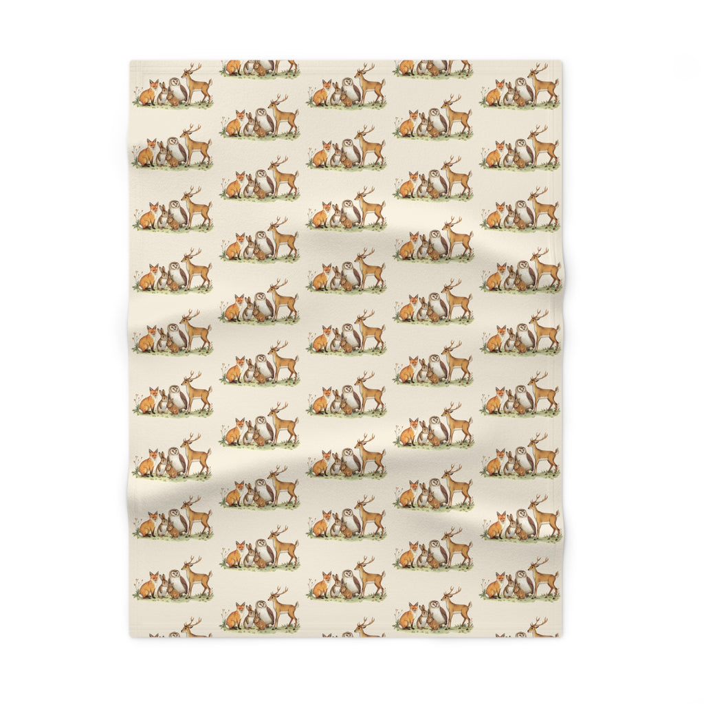 Baby Blanket | Woodland Animals Pattern Soft Fleece Blanket for Nursery & Newborn