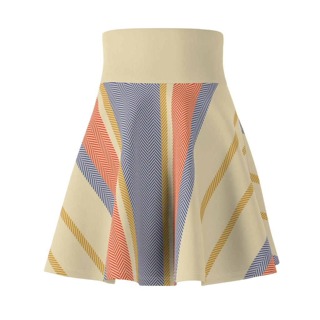 Women's Skater Skirt | Pastel Boho A-Line Striped Skirt